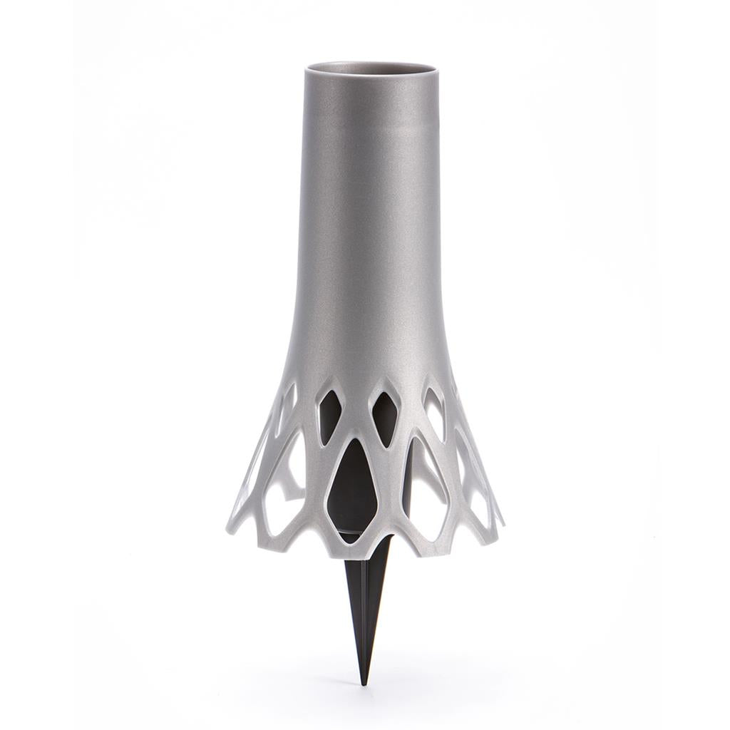Plastia Vase Roseta 1.3L with Spike - Silver