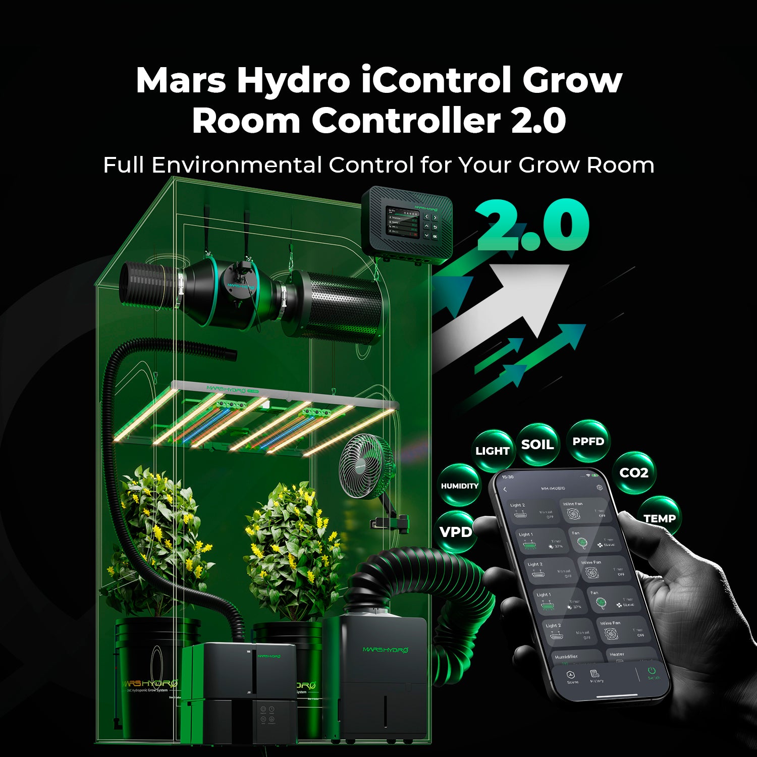 Mars Hydro TS 1000 LED Grow Light + 2.6'X2.6'(32"x32"x63") Indoor Complete Grow Tent Kits