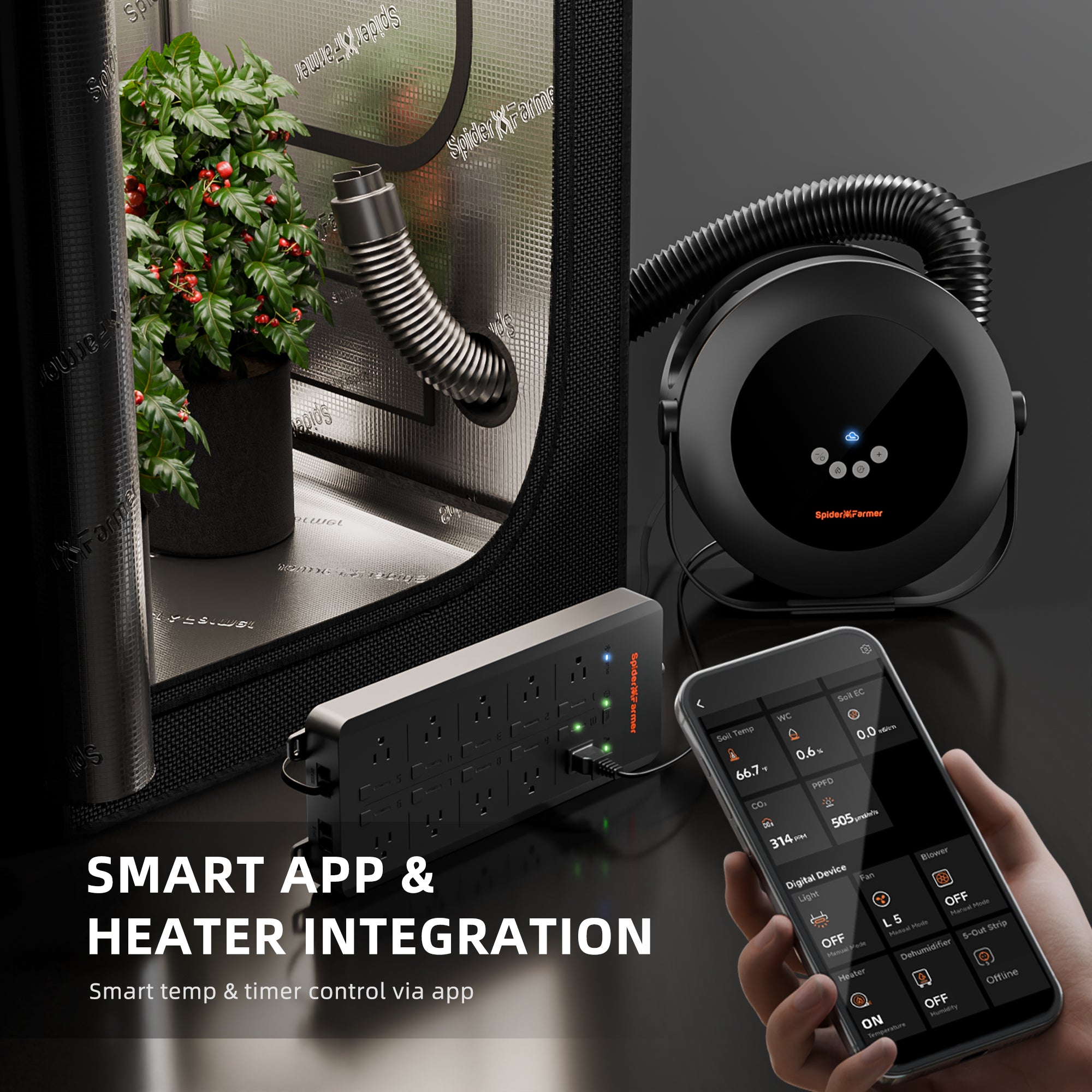 Spider Farmer Grow Tent Heater – Smart APP Temperature Control