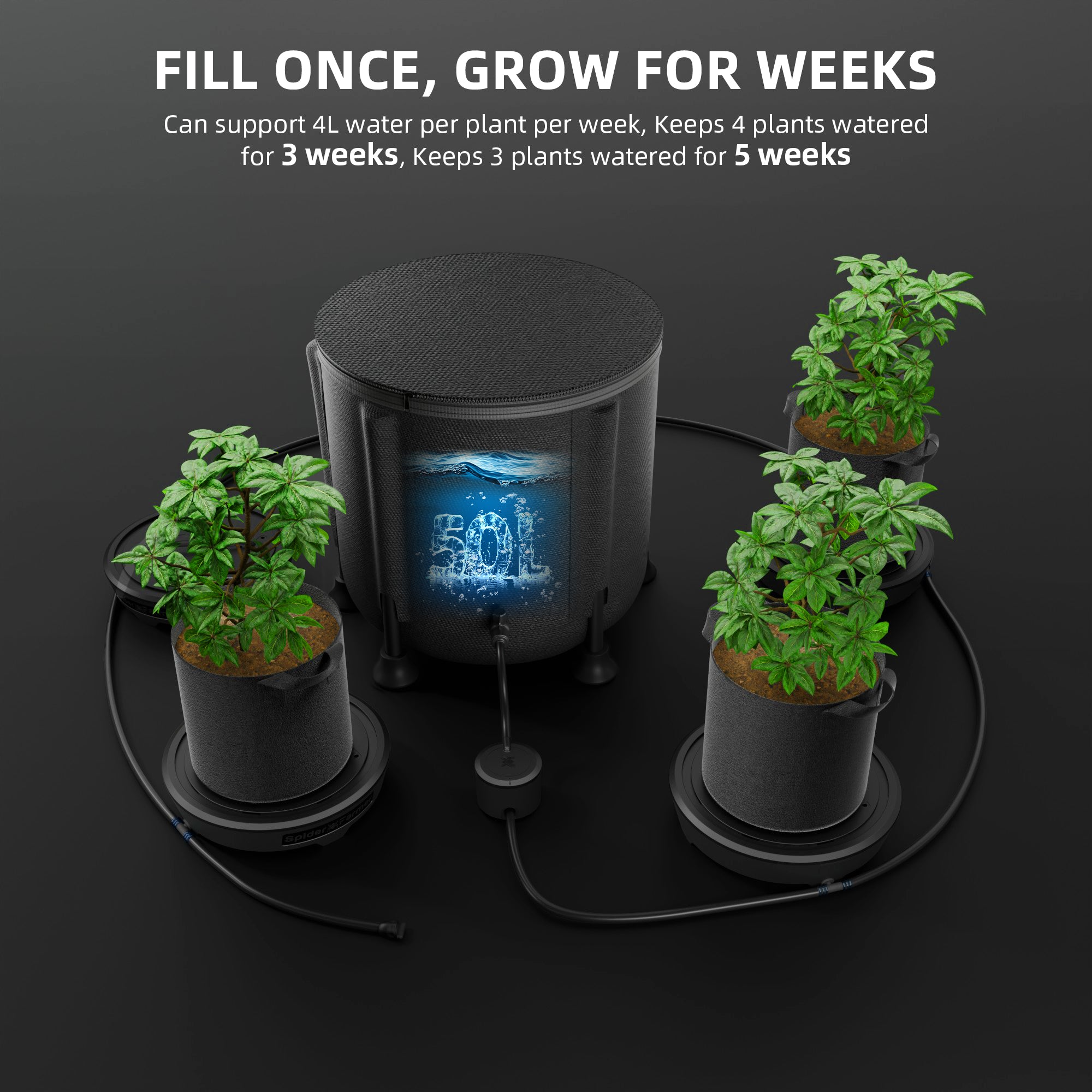 Spider Farmer® 2 Pack Gravity Fed Silent Self-Watering System Kits