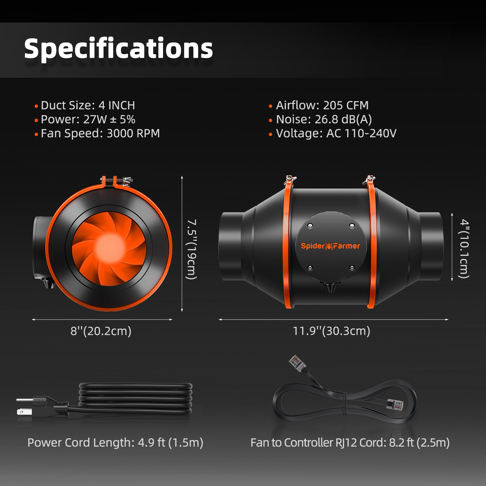 Spider Farmer® 3’x3′X6′ Complete Grow Tent Kit丨Newest Version G3000 Full Spectrum LED Grow Light丨 Next-Gen 6” Clip Fan丨4” Ventilation System with Speed Controller(with RJ12 Port)