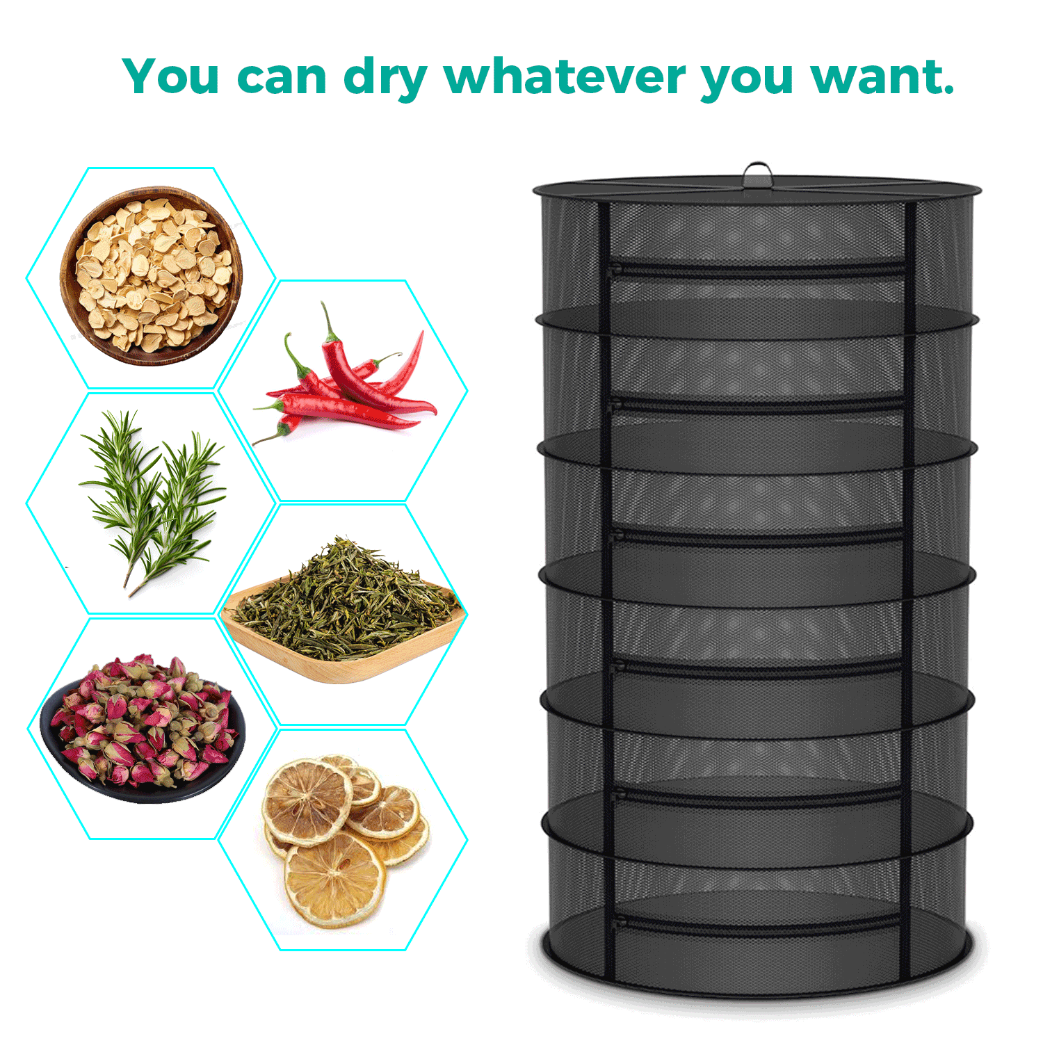Mars Hydro 6-Layer Mesh Herb Drying Rack With Pruning Shear
