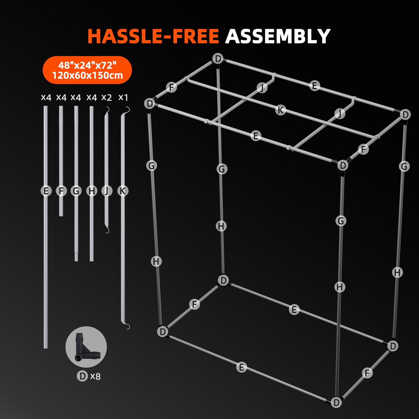 Spider Farmer® 4’x2’x5′ 120cm x 60cm x 150cm Indoor Grow Tent 1680D Hydroponic Plant Room for Optimal Plant Growth & Climate Control