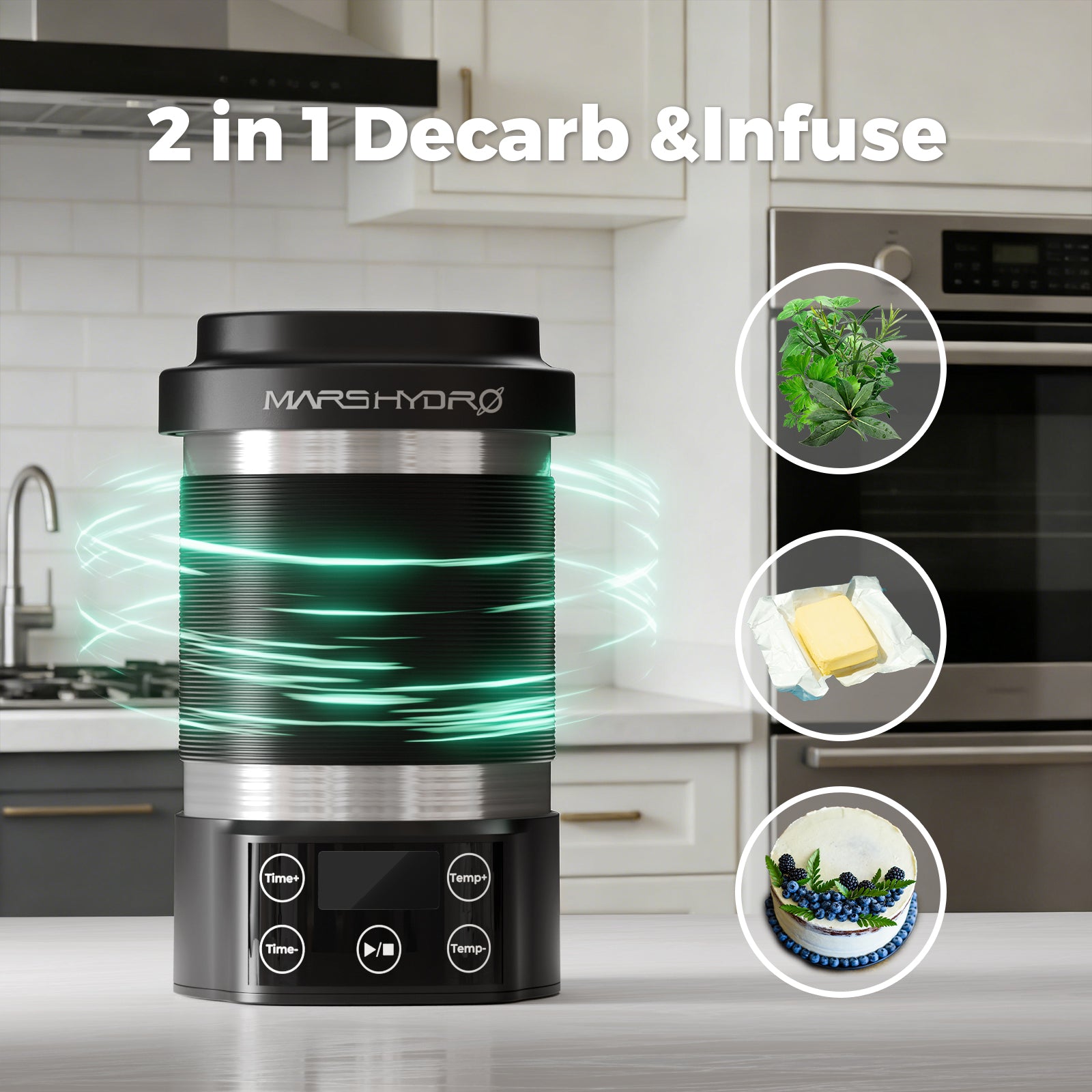 Mars Hydro New Odorless Quiet Herbal Decarboxylator & Infuser – Perfect for Butter, Oil, and Tinctures(Preorder Apr.15)