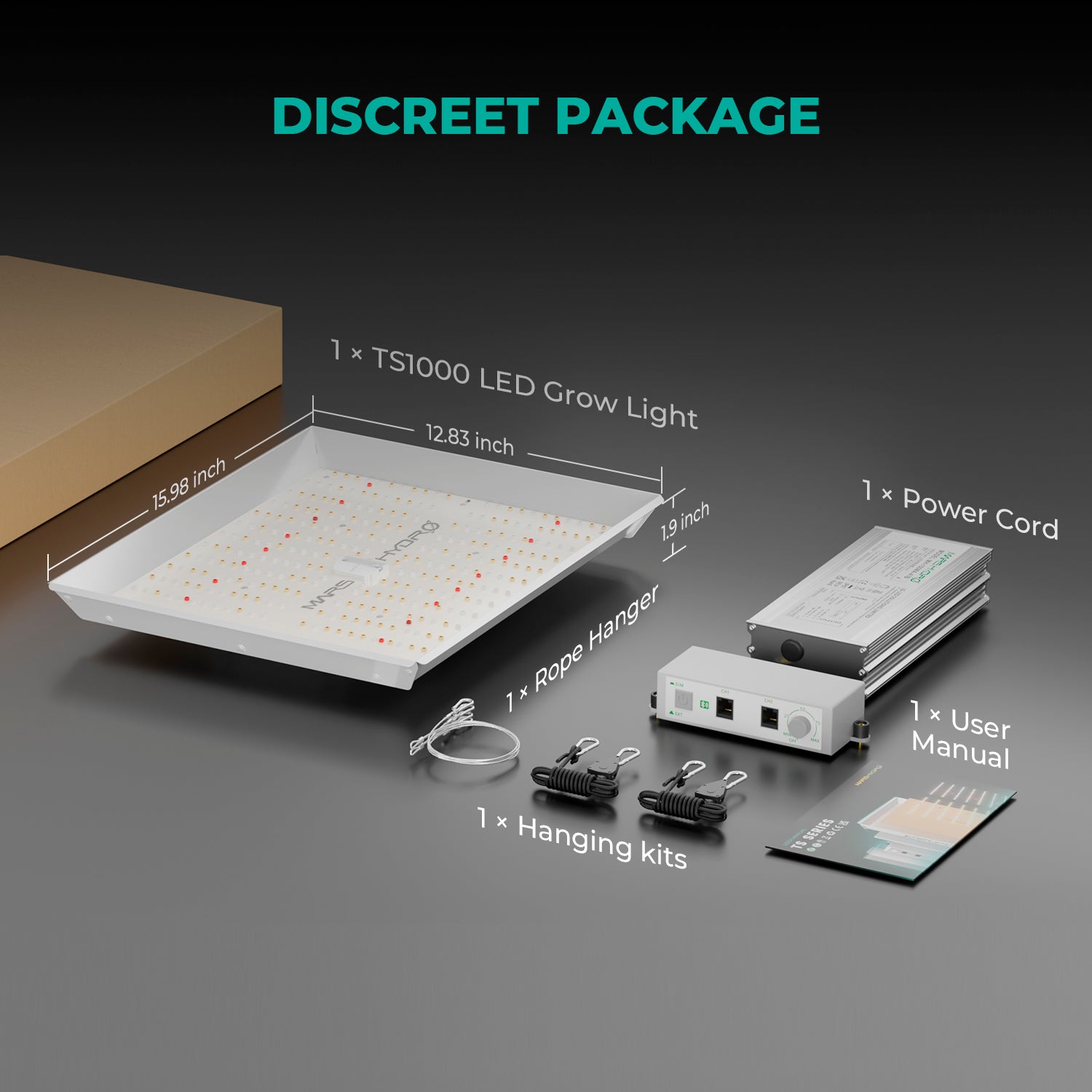 Mars Hydro TS1000 150W Dimmable Full Spectrum LED Grow Lights Growlampe for 1-3 Plants