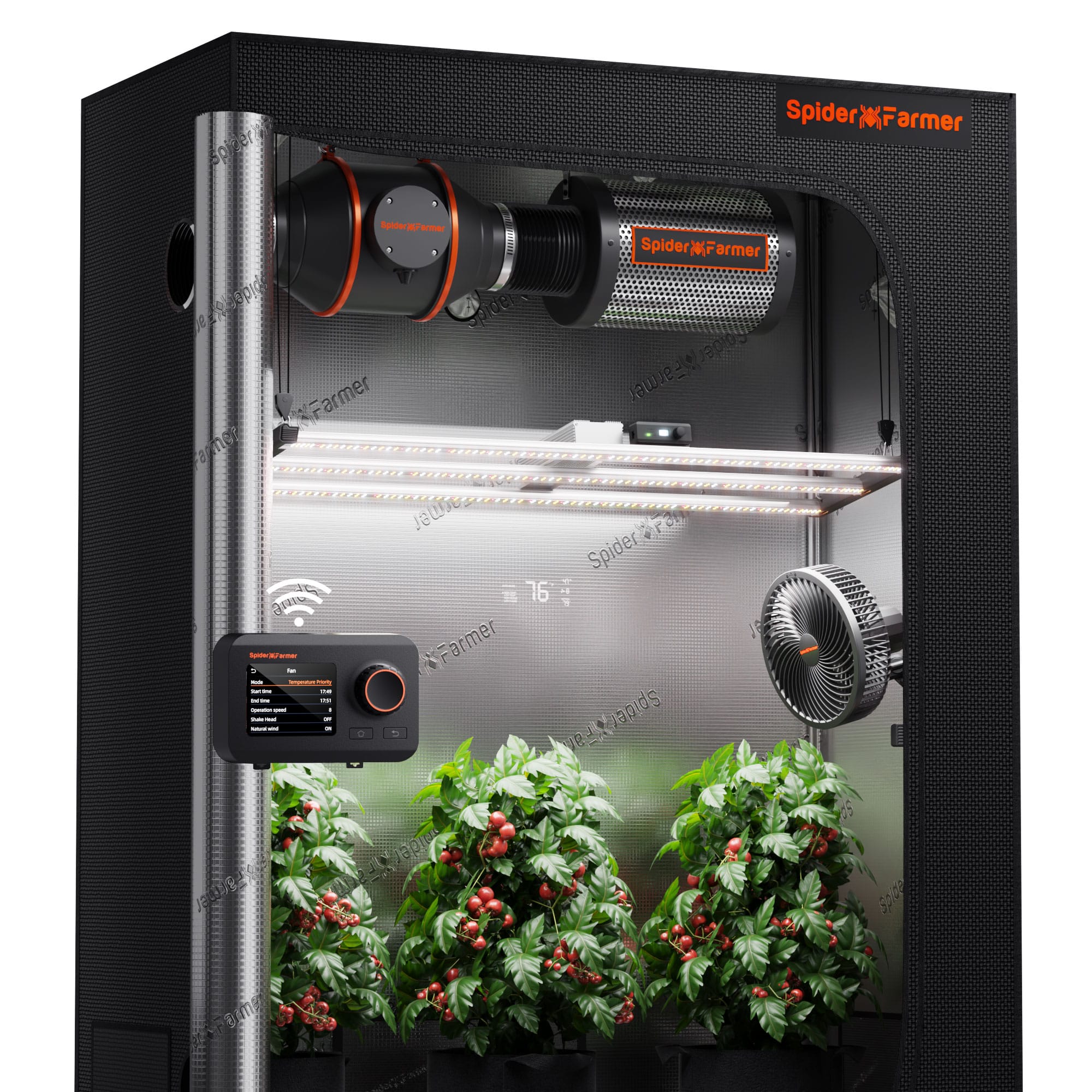 Spider Farmer SE4500 Standard Grow Tent Kit | Professional Grade Performance | SE4500 320W LED Grow Light | 70x140x200 cm Tent | 4-inch Ventilation System | Manual Controller | Clip Fan