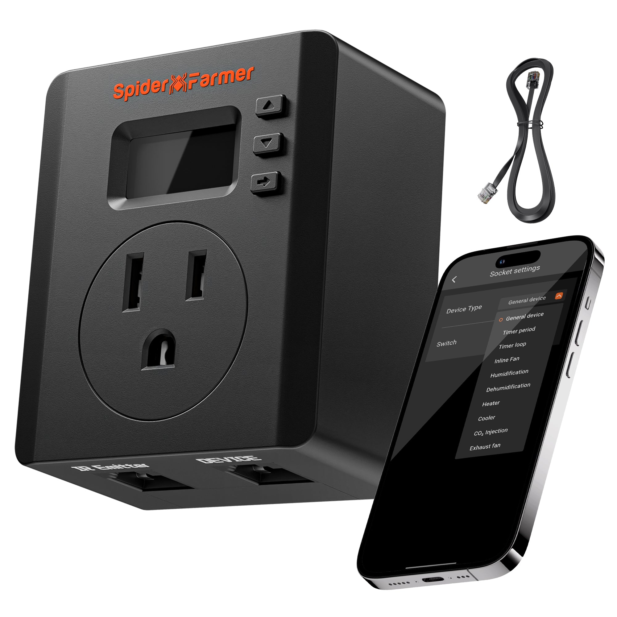 Spider Farmer S-Station | Wi-Fi & Bluetooth , Smart Plug Controller 1875W 15A for Indoor Growing