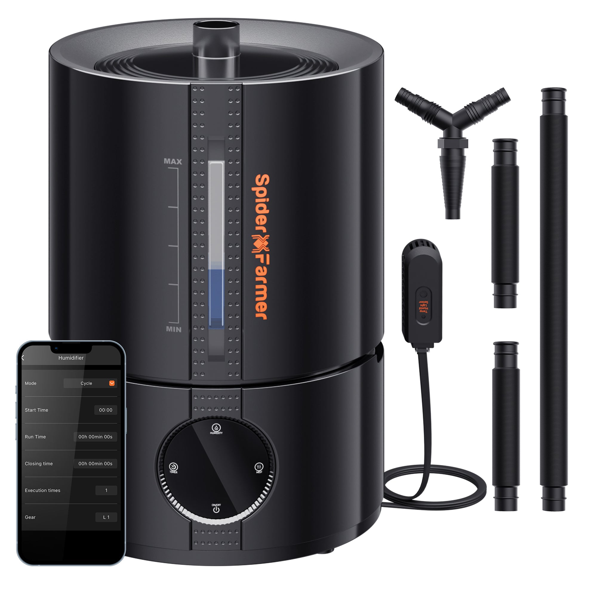 Spider Farmer® 5L Smart Cool Mist Humidifier with Temp & Humidity Sensor Smart APP Control