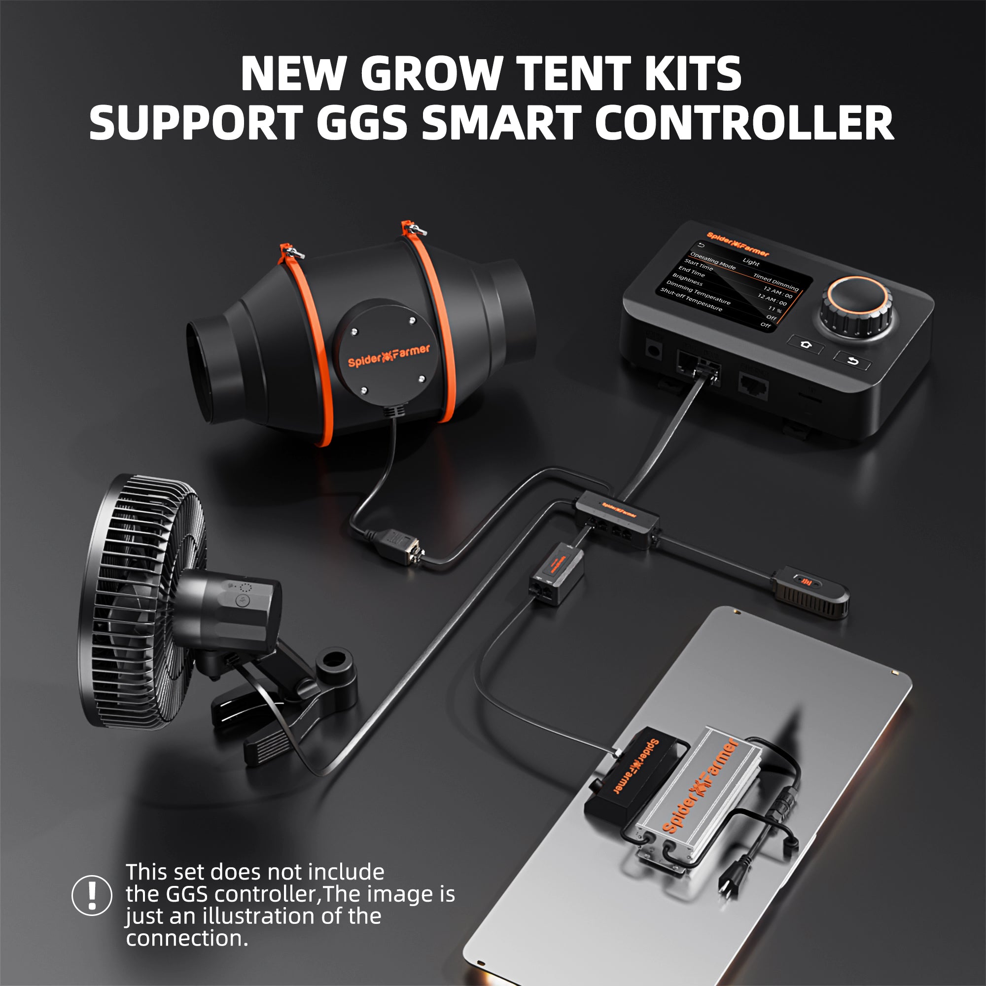 Spider Farmer® 2’x4’ Complete Grow Tent Kit丨SF2000 Full Spectrum LED Grow Light丨6” Clip Fan丨4” Ventilation System with Speed Controller