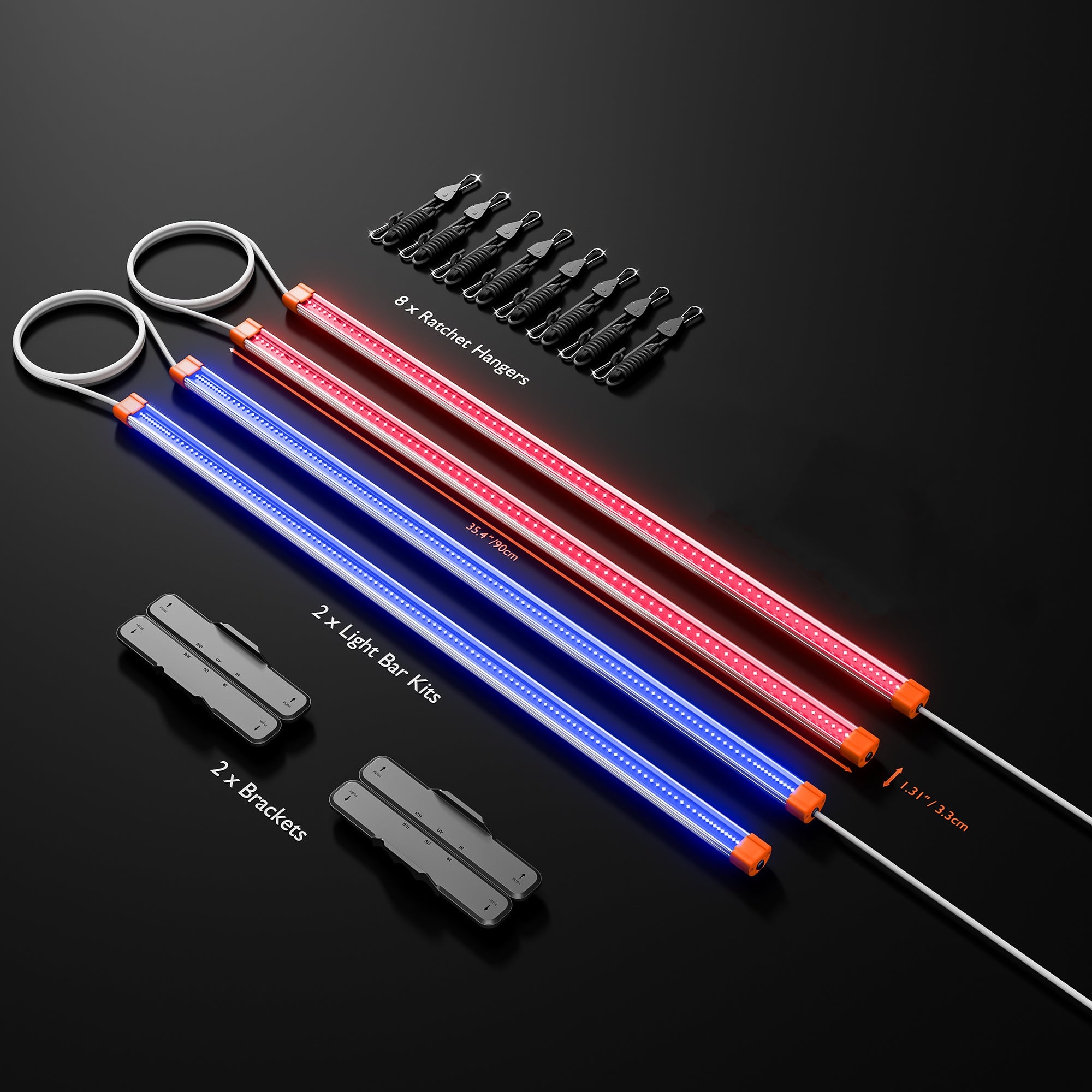 2026 Newest Spider Farmer UV60 & IR30 LED Grow Light Bars Set (35.4”)
