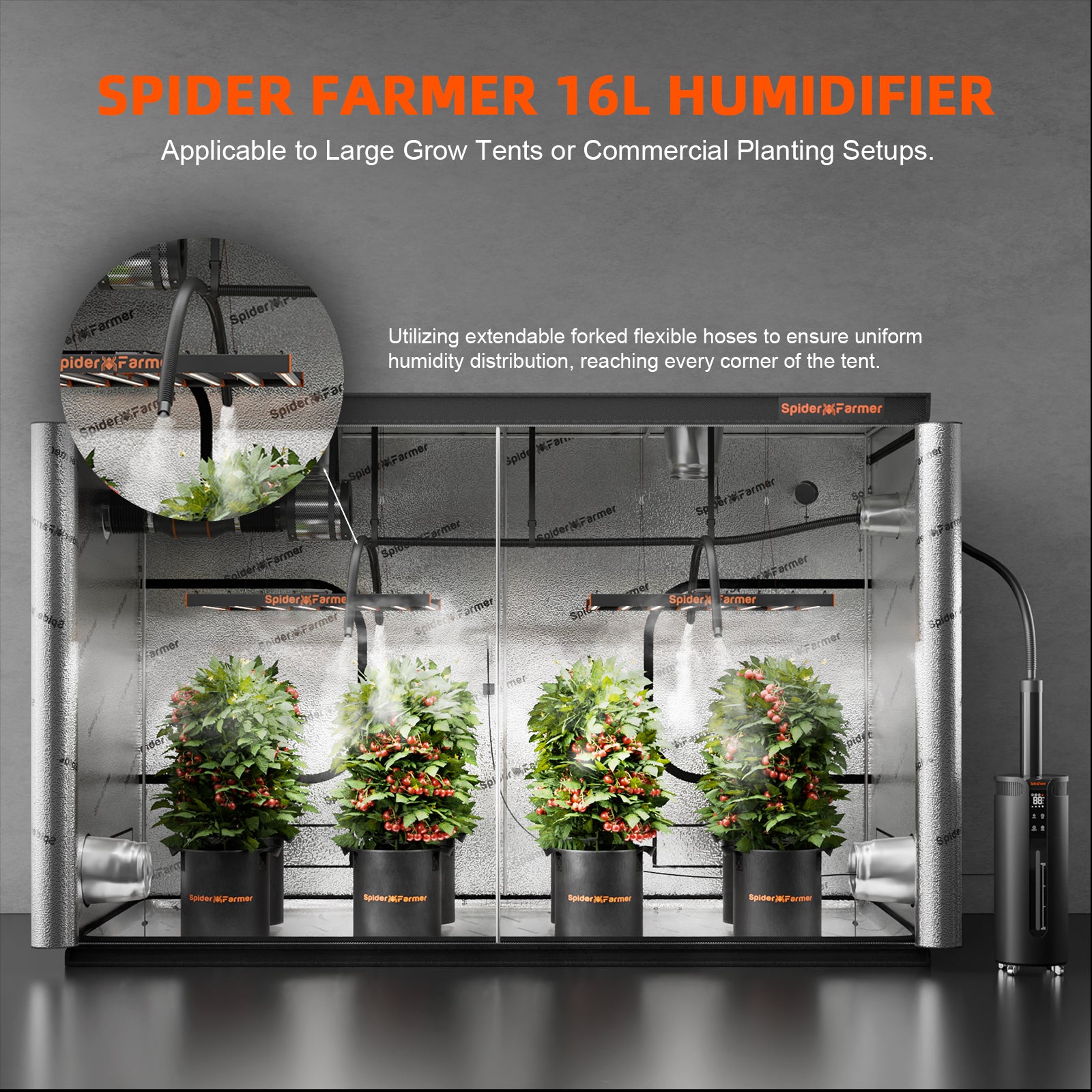 Spider Farmer® 16L Cool Mist Humidifier Ultrasonic with Temperature & Humidity