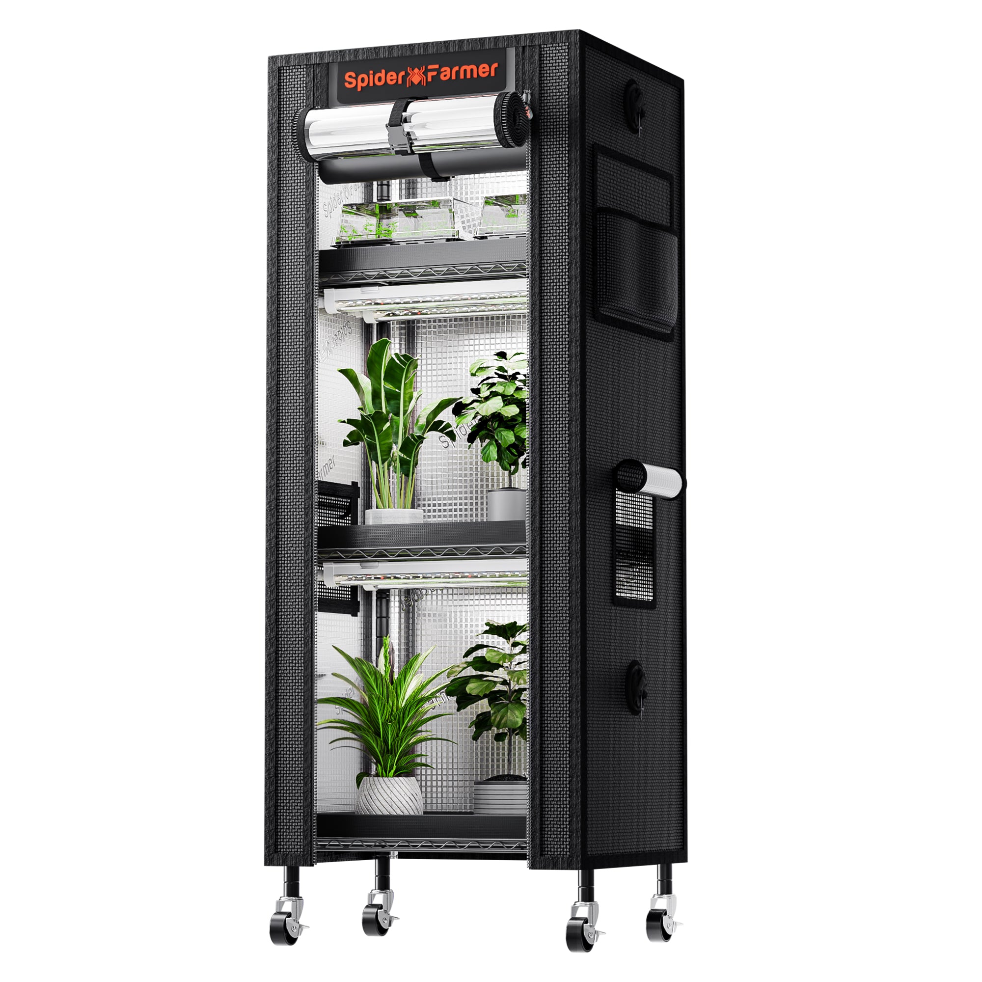 Spider Farmer 4 Tier Plant Stand With Grow Lights 54W