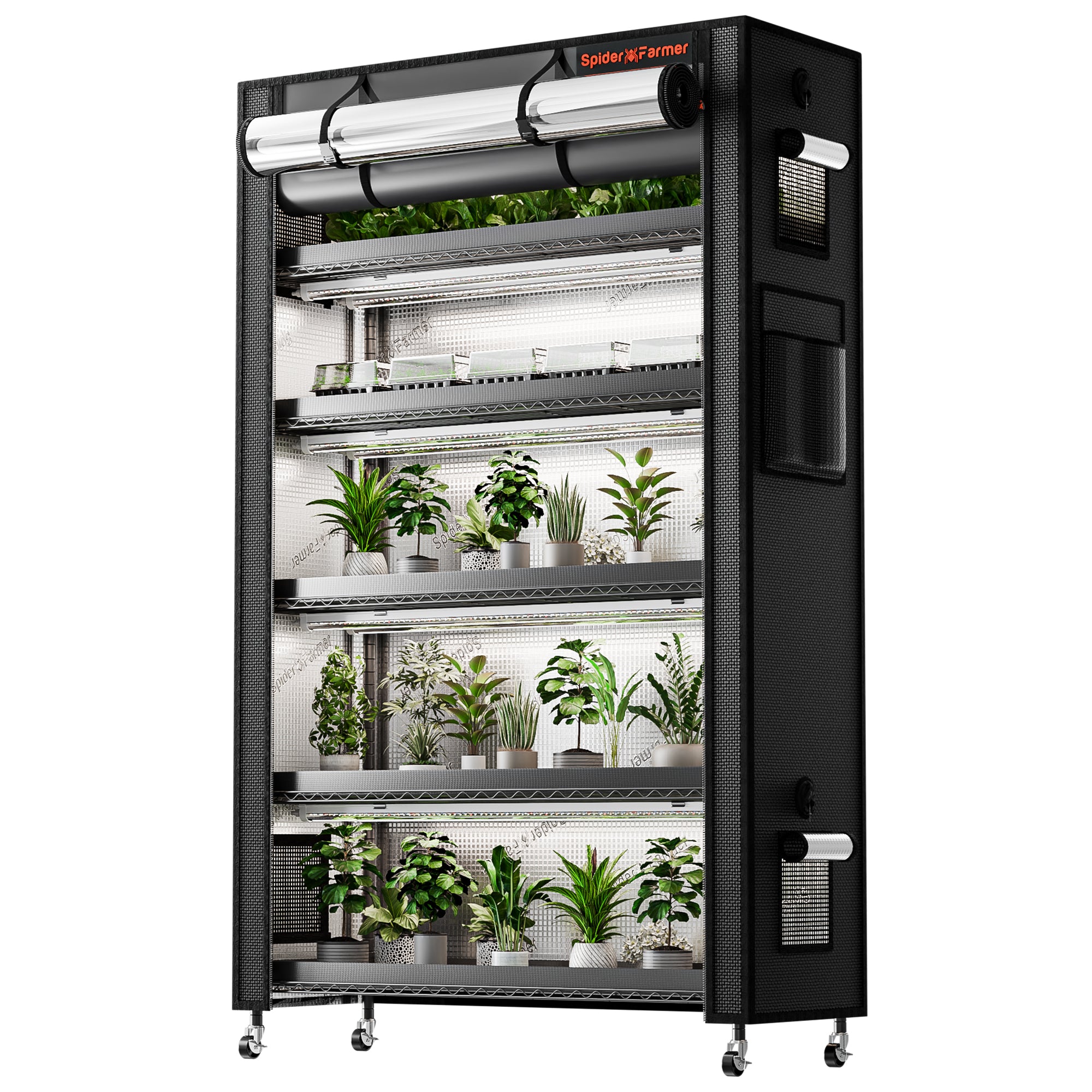 Spider Farmer 6 Tier Plant Stand With Grow Lights 220W