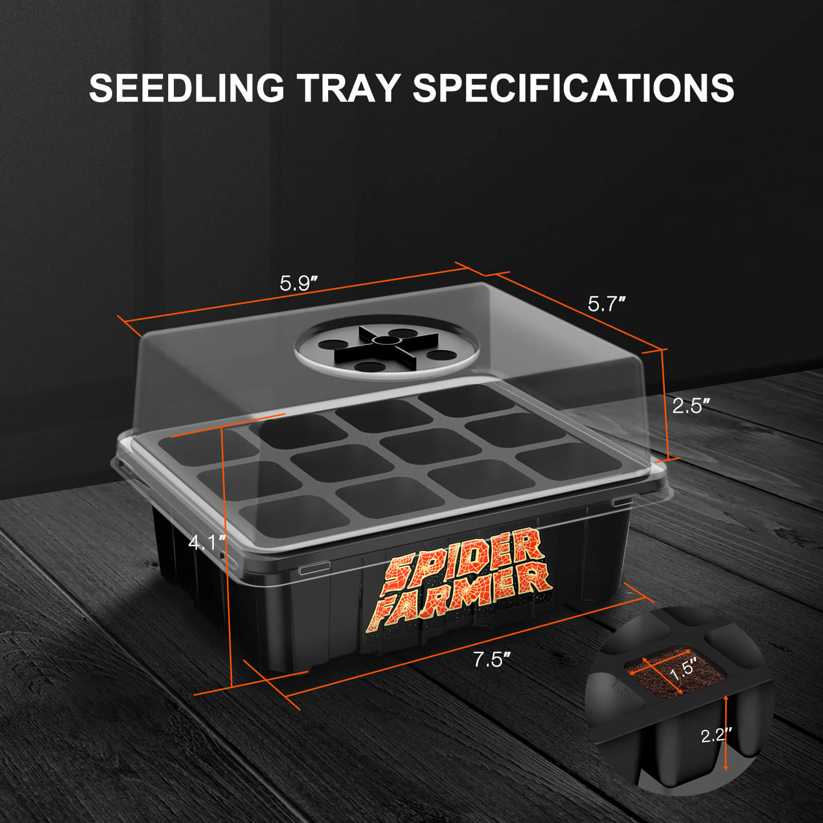 Spider Farmer 4-Pack Seed Starter Trays with Dome