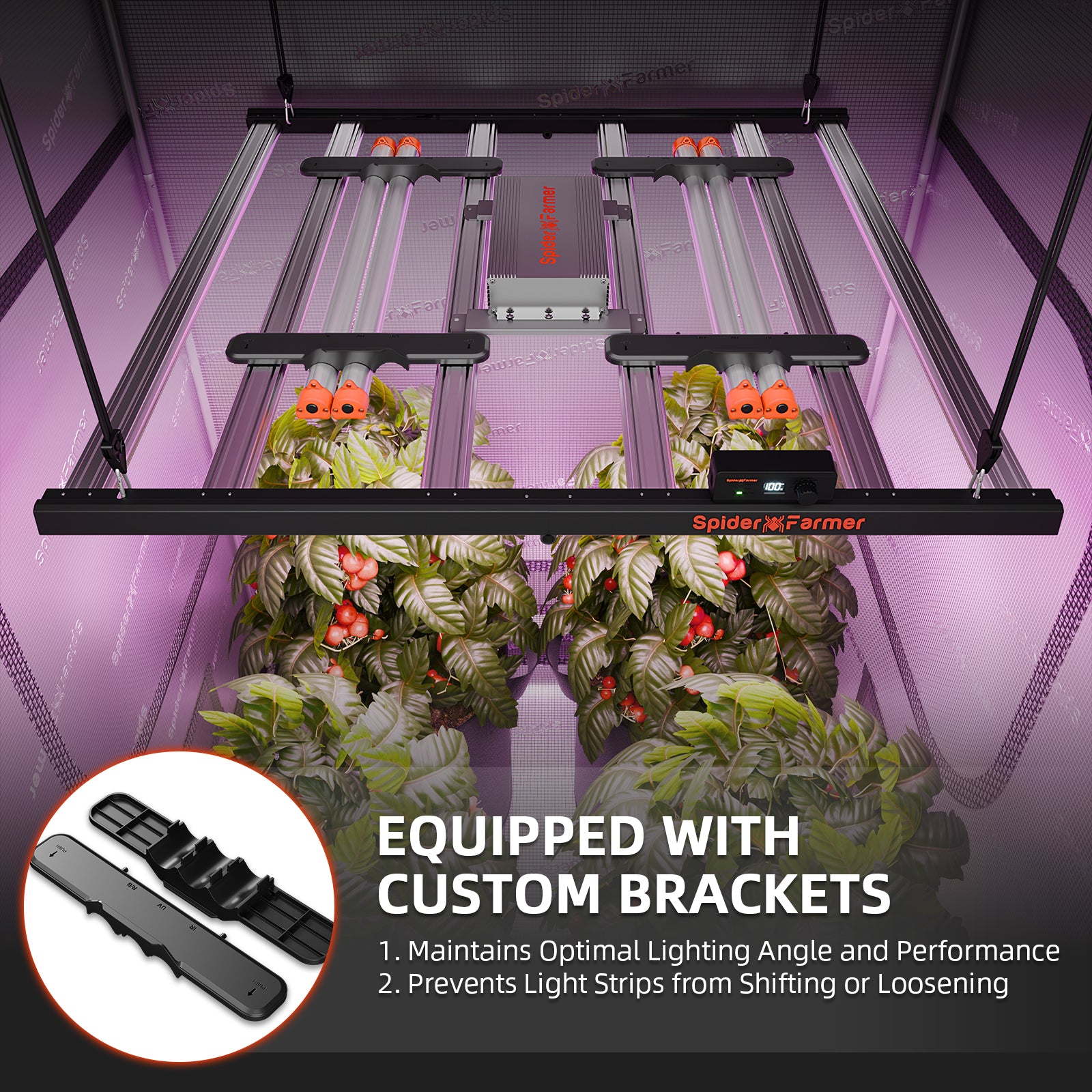 2026 Newest Spider Farmer UV30 & IR16 LED Grow Light Bars Set (23.6”)