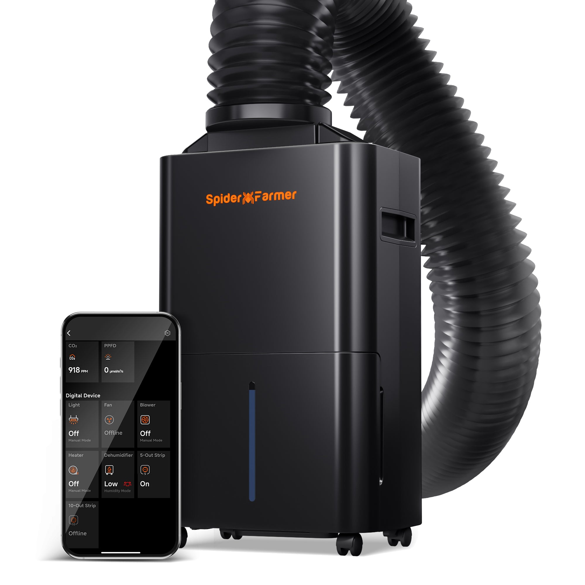 Spider Farmer® 32 Pint Dehumidifier – Smart APP Control with RJ12 Cable & Drain Hose