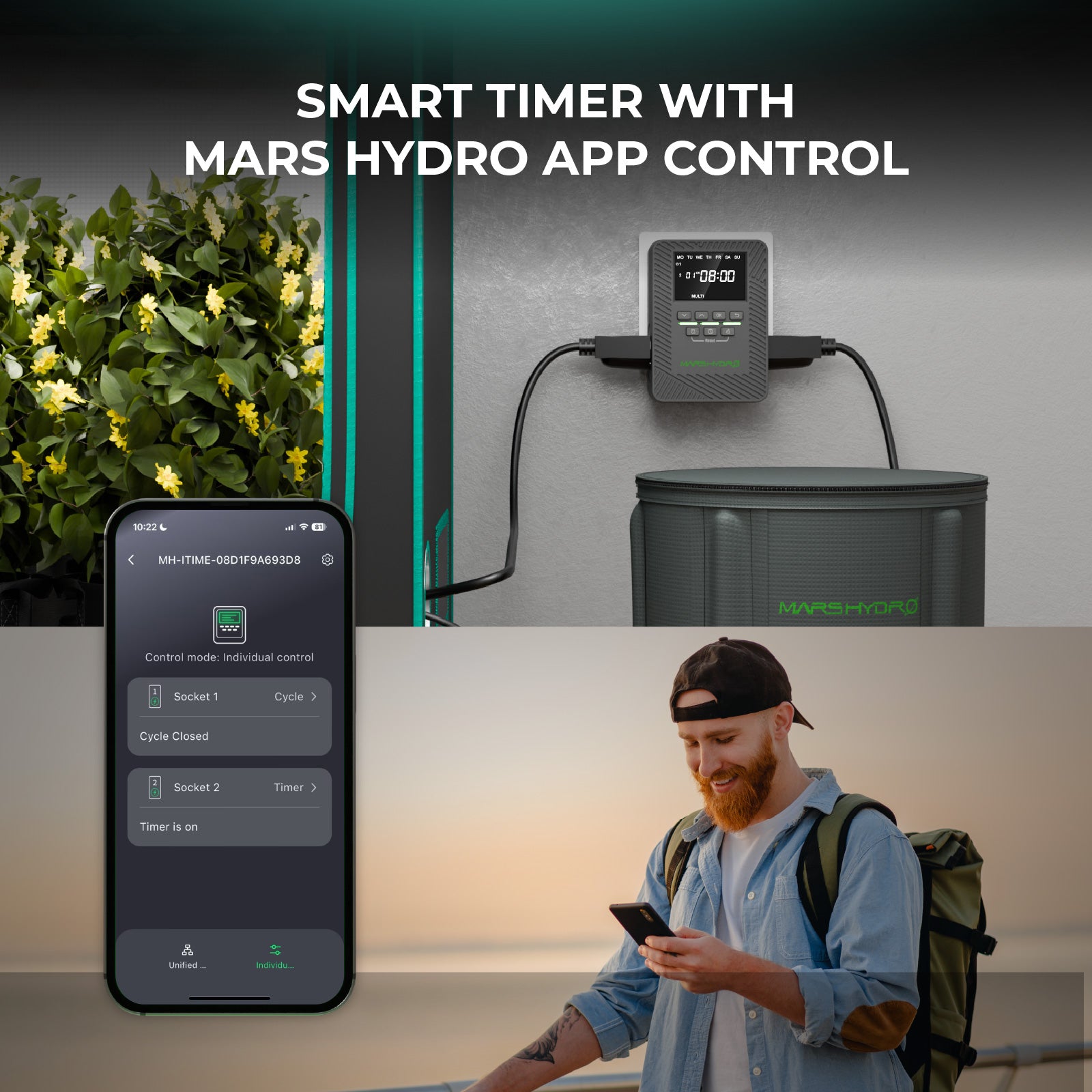 Mars Hydro 6″ (150mm) Inline Duct Fan with iTime Smart Timer