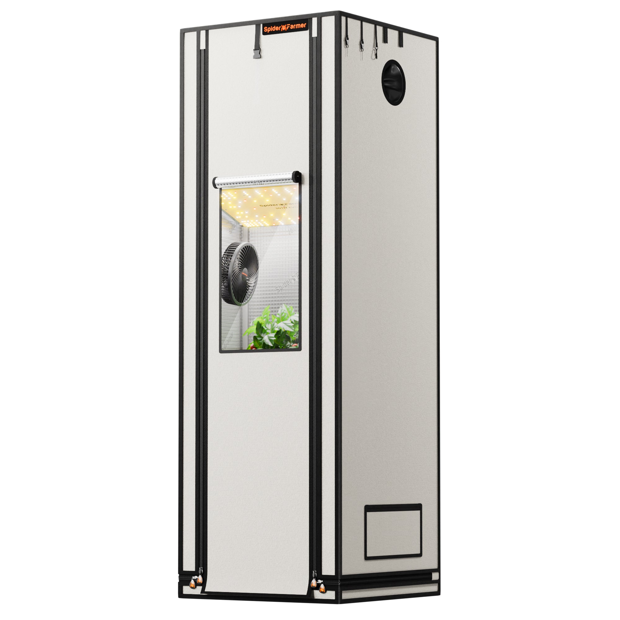 New Spider Farmer 2’x2’x6′ 60cm x 60cm x 180cm Pro White Indoor Grow Tent 2000D Oxford Cloth Hydroponics Plant Growing Box