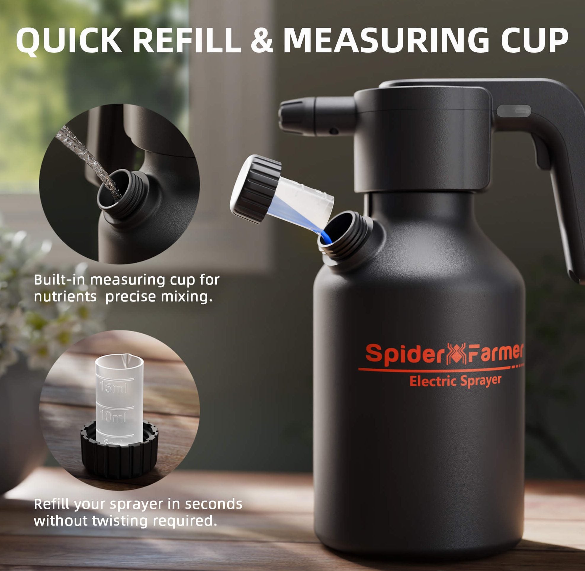 Spider Farmer® Electric Spray Bottle 2L / 0.5 Gallon