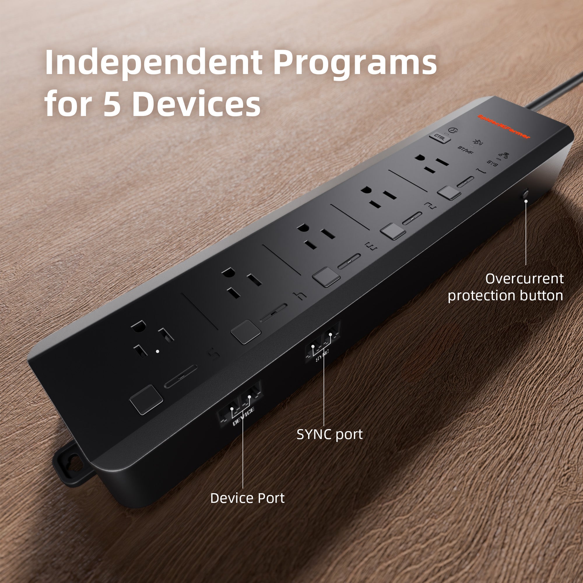 Spider Farmer GGS AC5 Power Strip with 5 Outlets