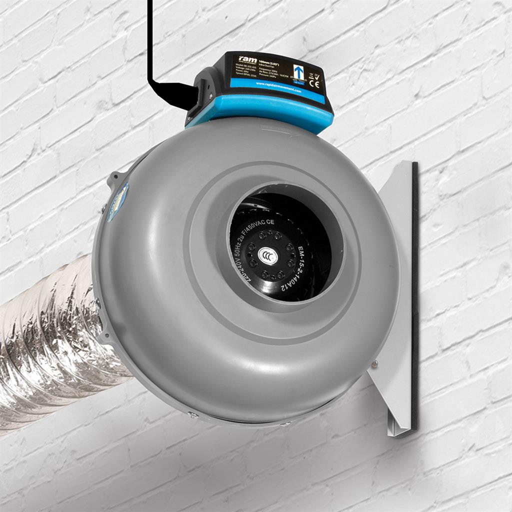 RAM Inline Duct Fan - 200mm with UK Lead