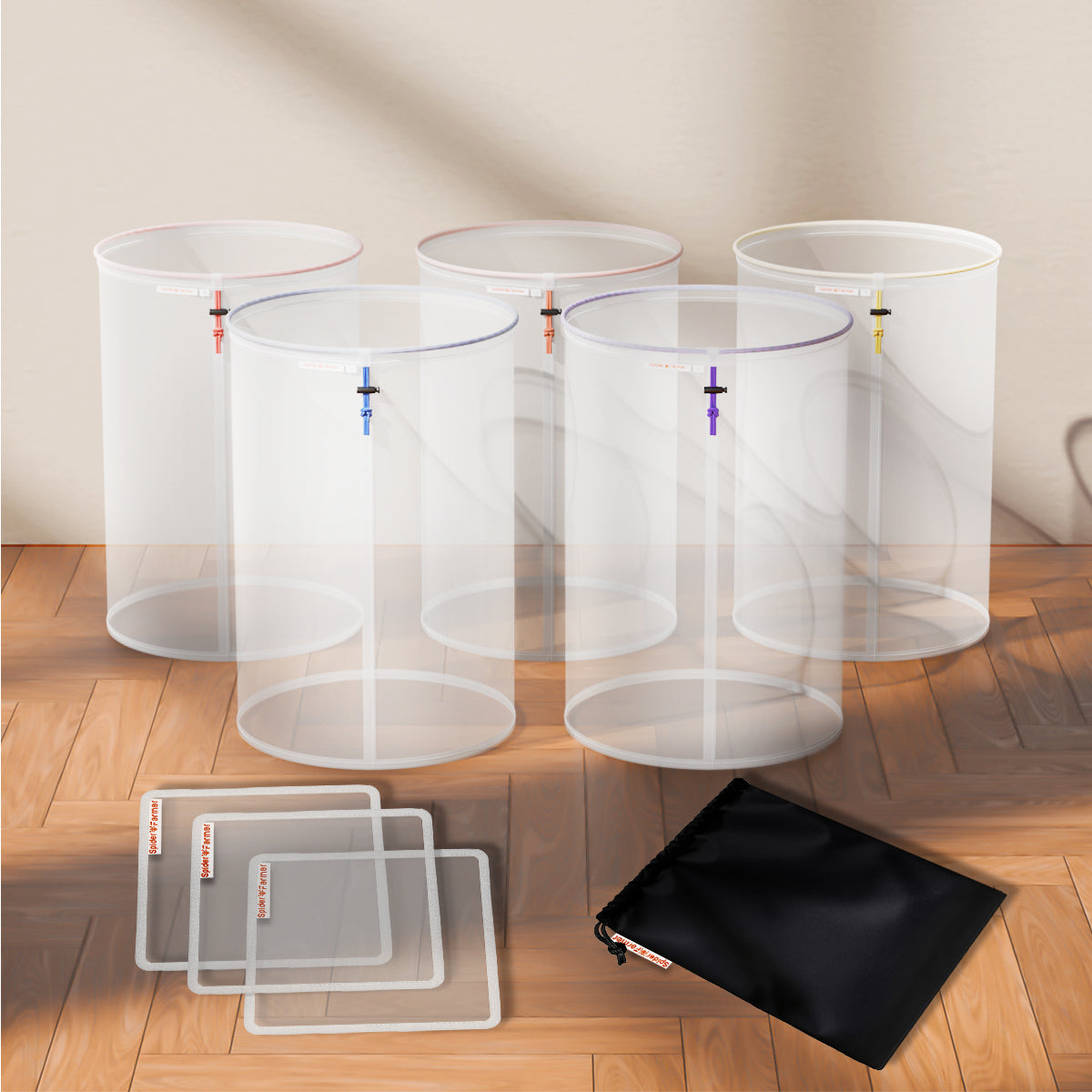 5-Pack 5-Gallon Reusable All-Mesh Bubble Bags Plant Filter Bags | with Filter Screen and Storage Pouch | 25-220 Micron