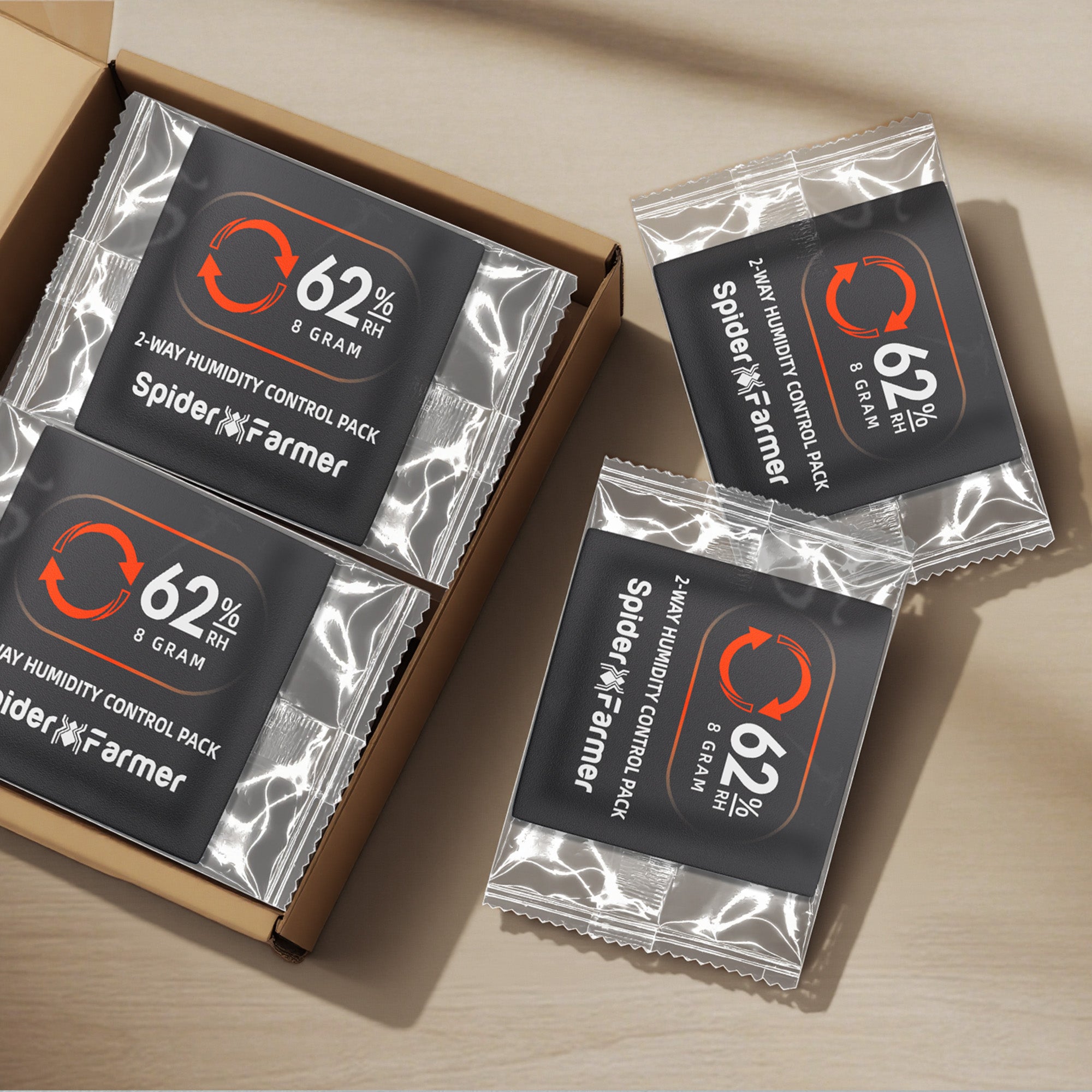 Spider Farmer 62% RH 8g 2-Way Humidity Control Packs | 10 Packs