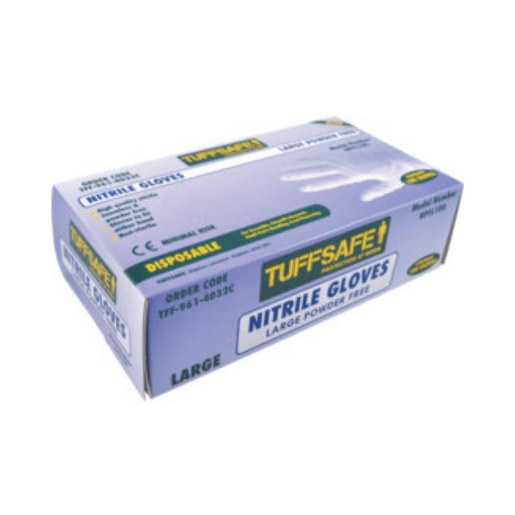 Black Nitrile Gloves - Box of 100 - Large