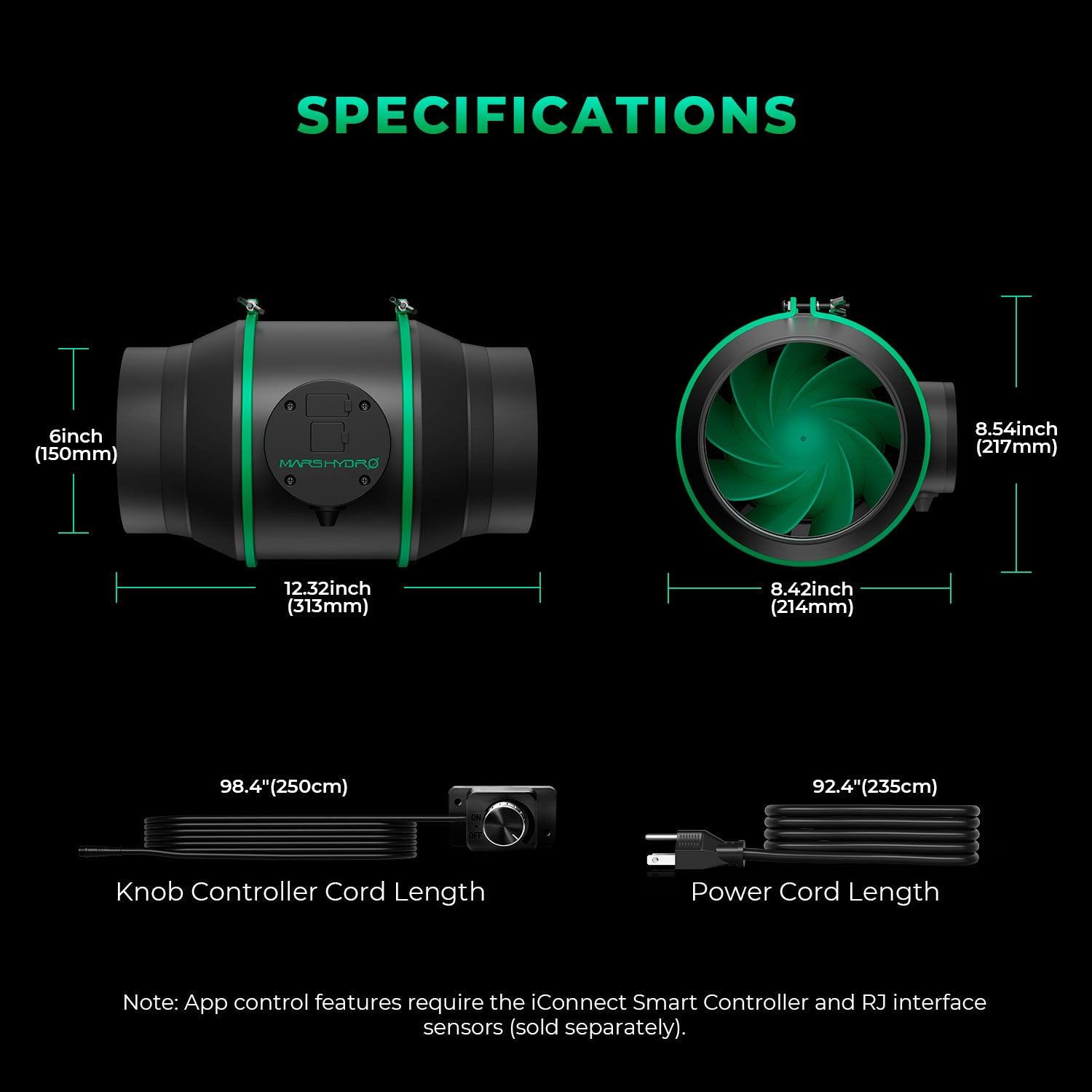 Mars Hydro iFresh 6-Inch Inline Duct Fan