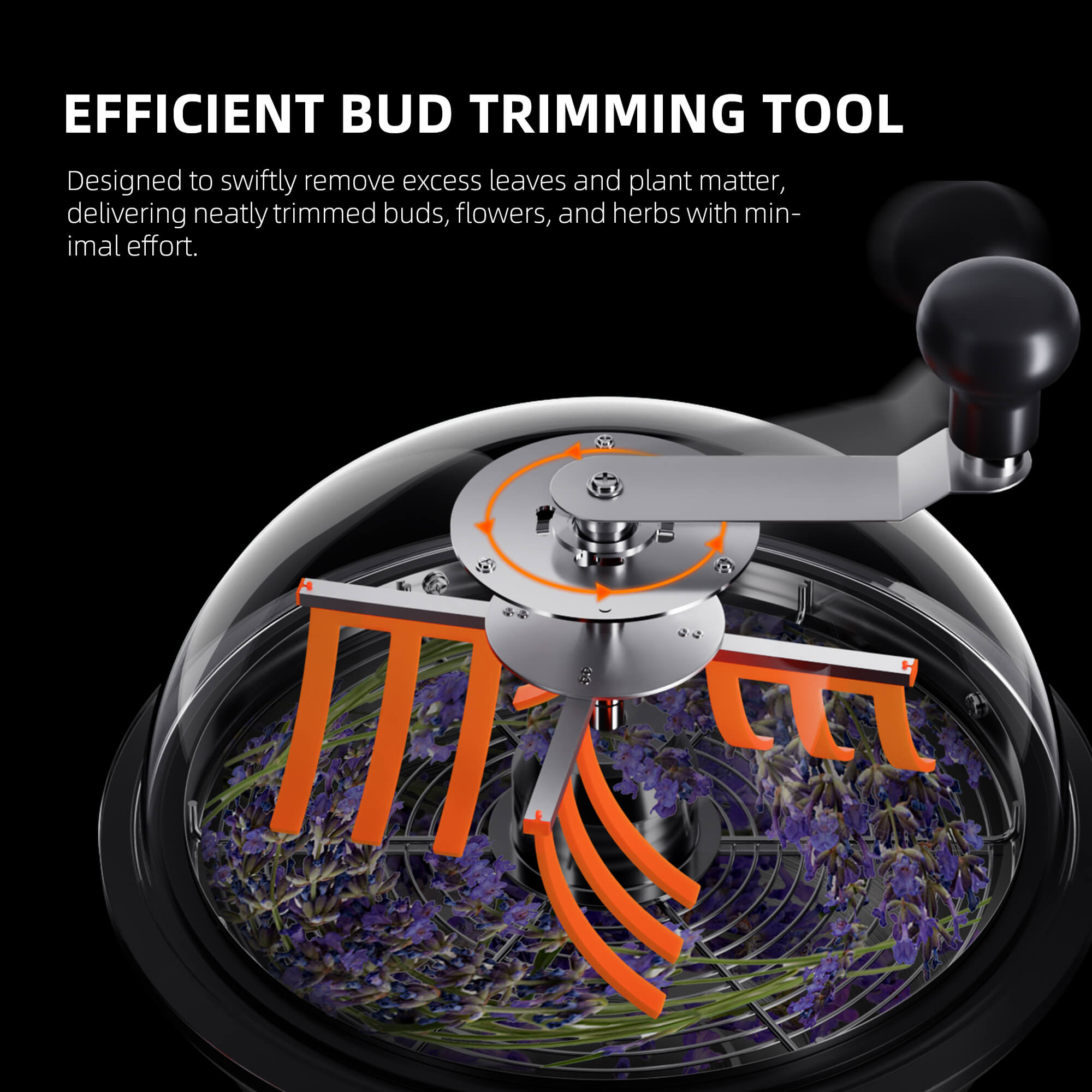 Spider Farmer 13 inch Bud Leaf Bowl Trimmer ,Twist Spin Cut with Clear Visibility Dome