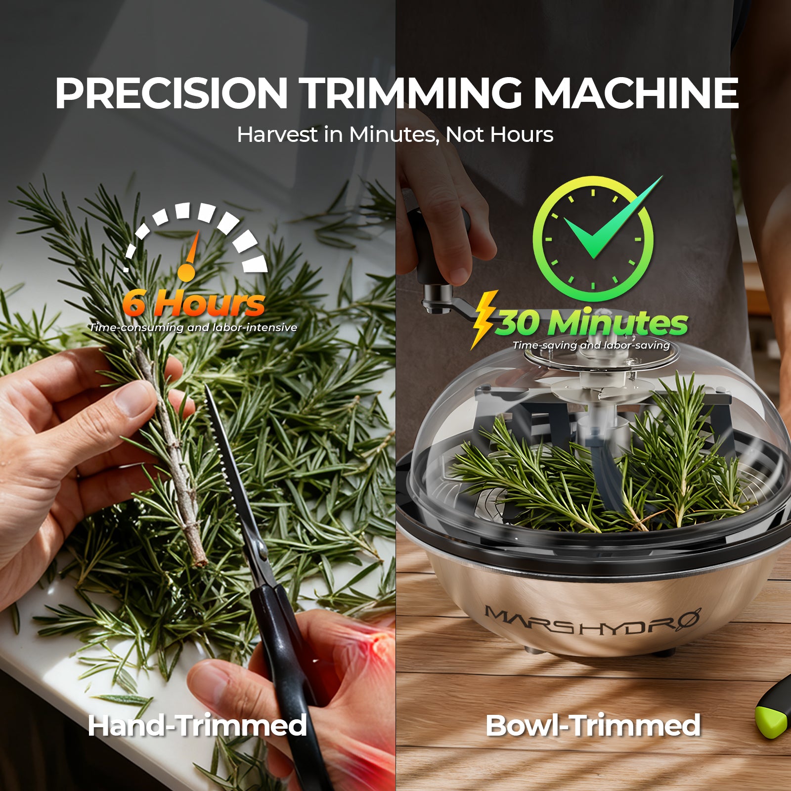 Mars Hydro 13" Bud Leaf Bowl Trimmer for Wet & Dry Trimming – Smooth, Efficient Trimming for Every Harvest