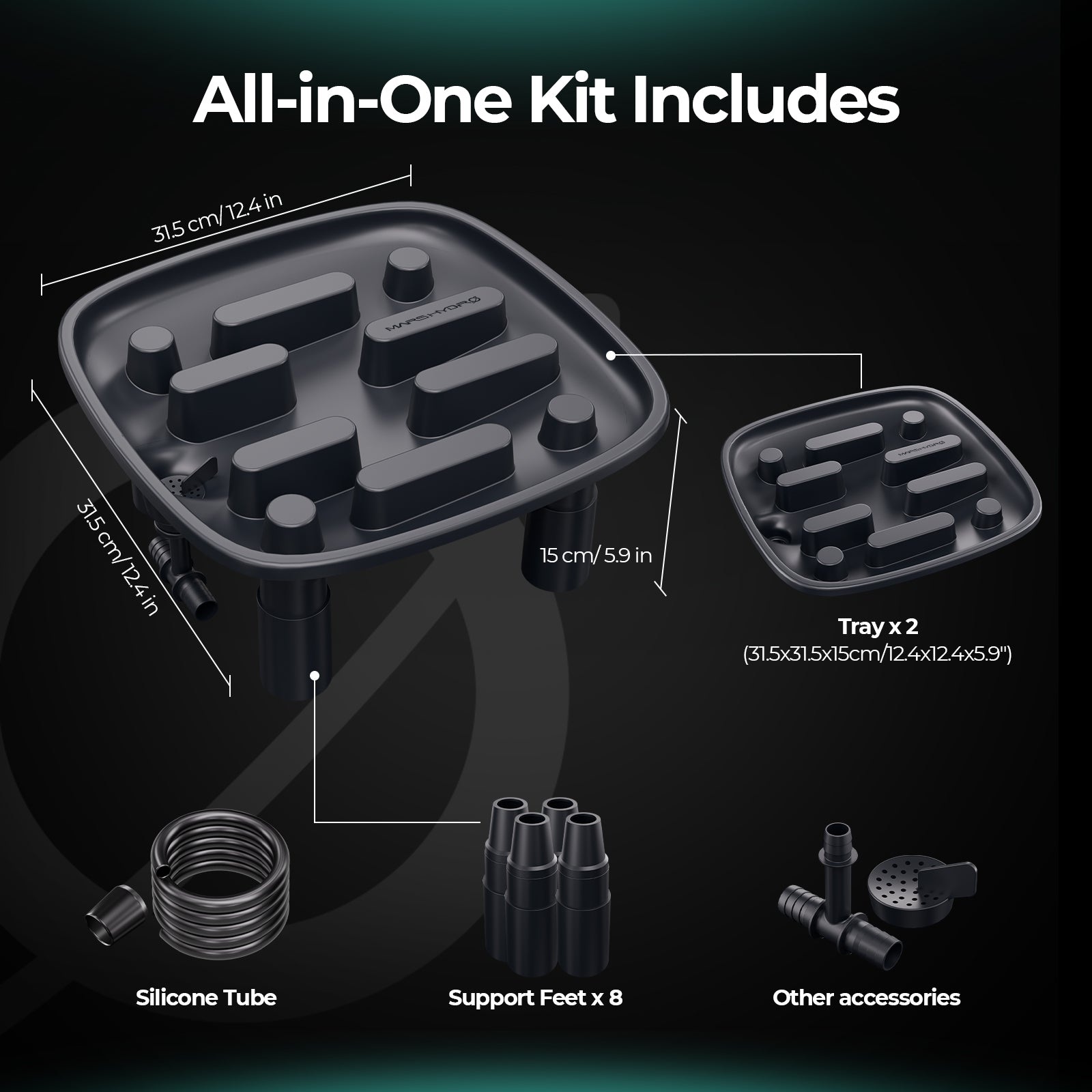 (2-Pack)Mars Hydro Drainage Trays for Grow Tents Greenhouses Garden Plants