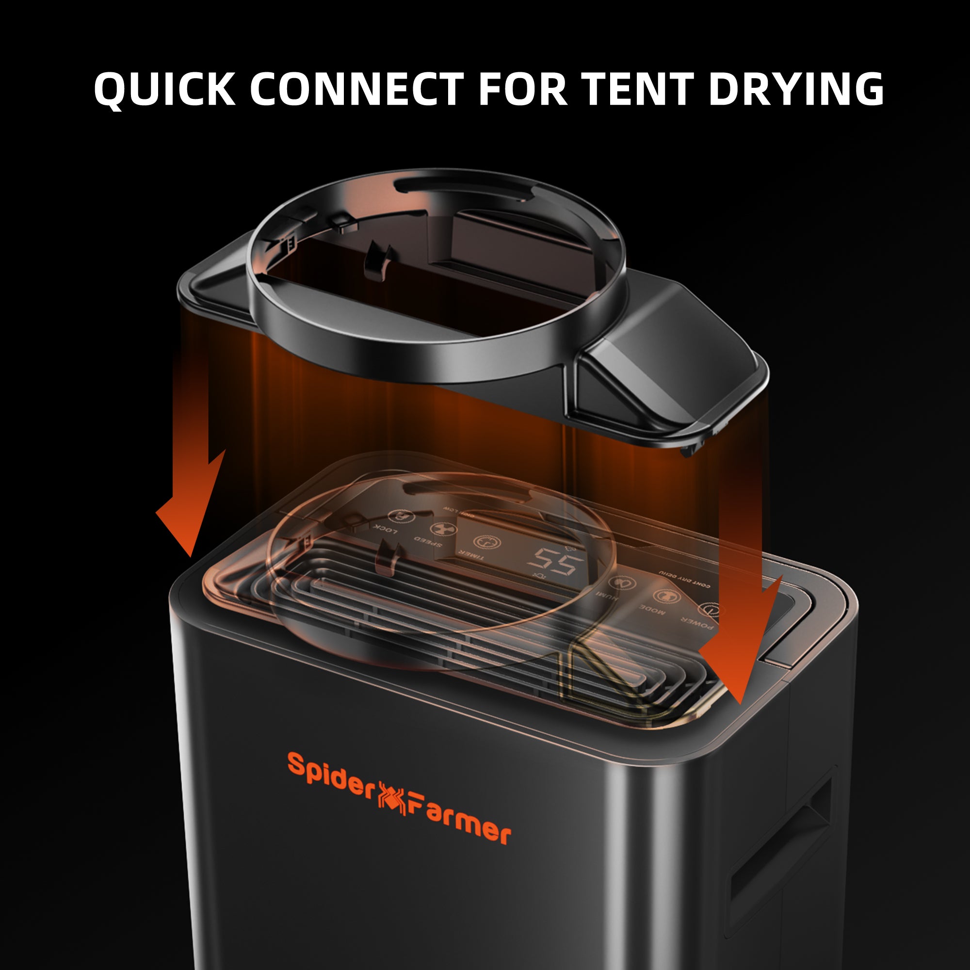 Spider Farmer® 32 Pint Dehumidifier – Smart APP Control with RJ12 Cable & Drain Hose