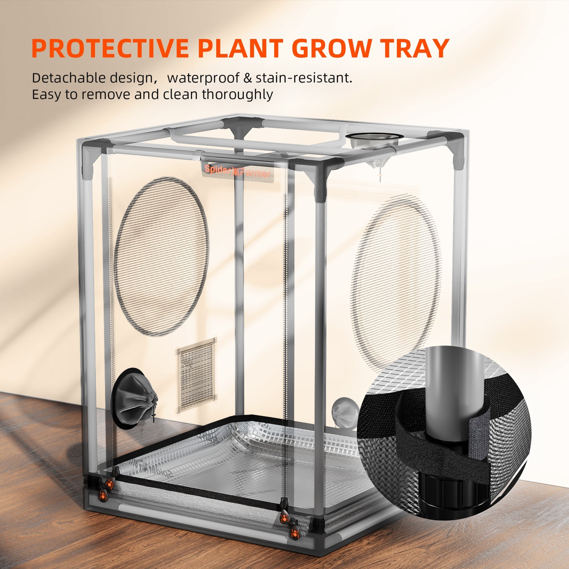 Spider Farmer 60×60×80 cm Mini Grow Tent – 2000D Lightproof Grow Tent for Cuttings, Seedlings, Clones & Microgreens