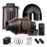 Spider Farmer 100mm 4 Inch Inline Fan 205CFM with Carbon Filter & GGS Controller