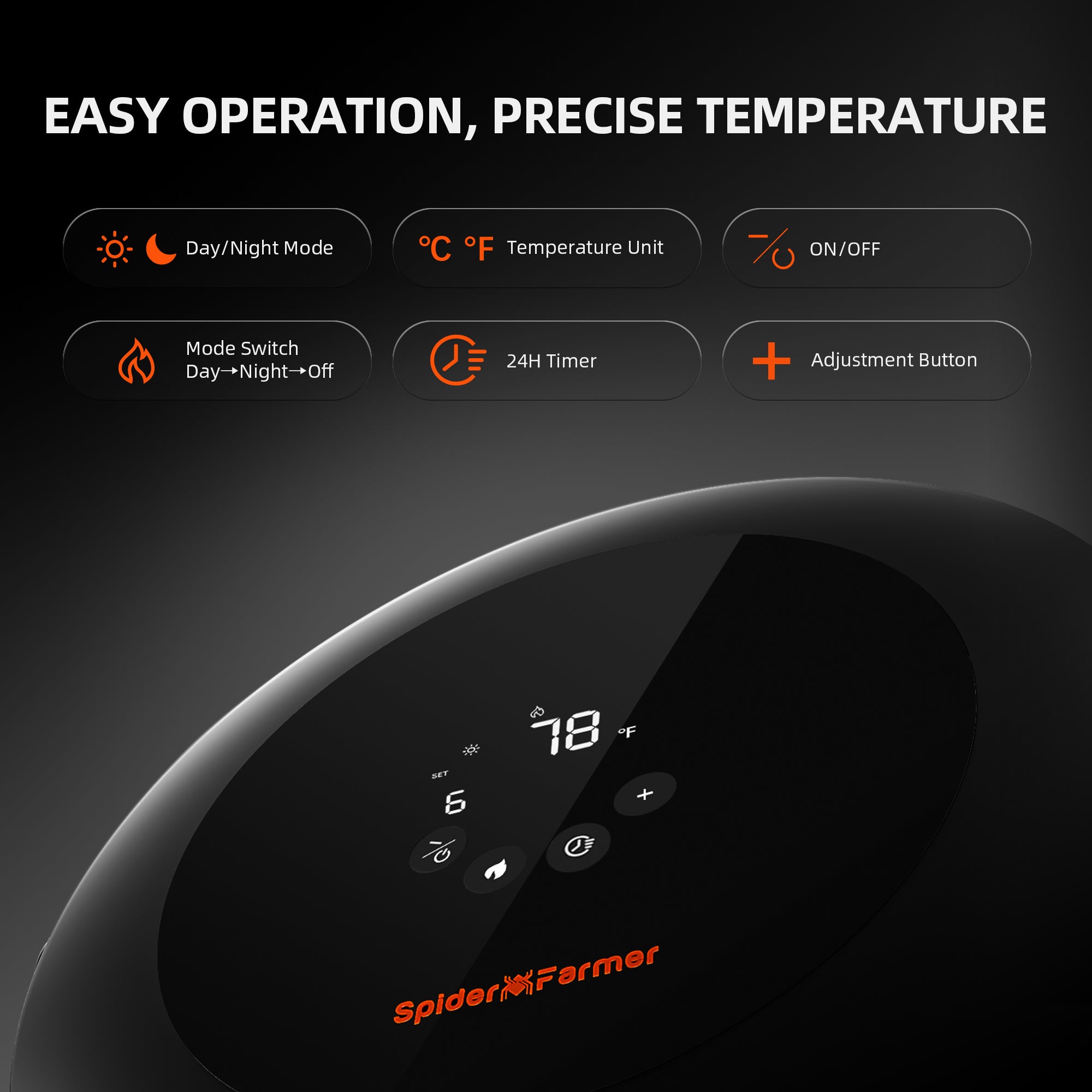 Spider Farmer Grow Tent Heater – Smart APP Temperature Control