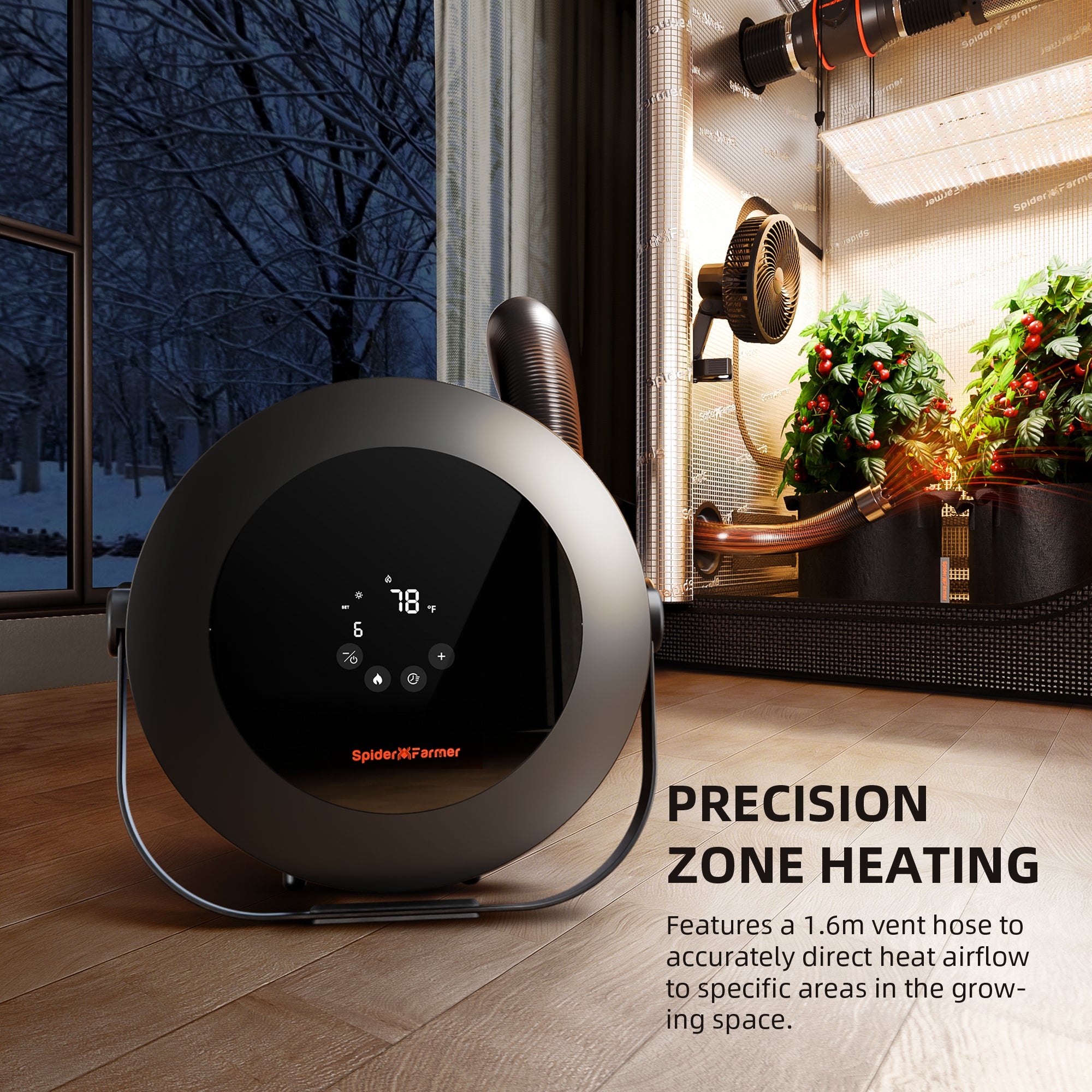 Spider Farmer Grow Tent Heater – Smart APP Temperature Control