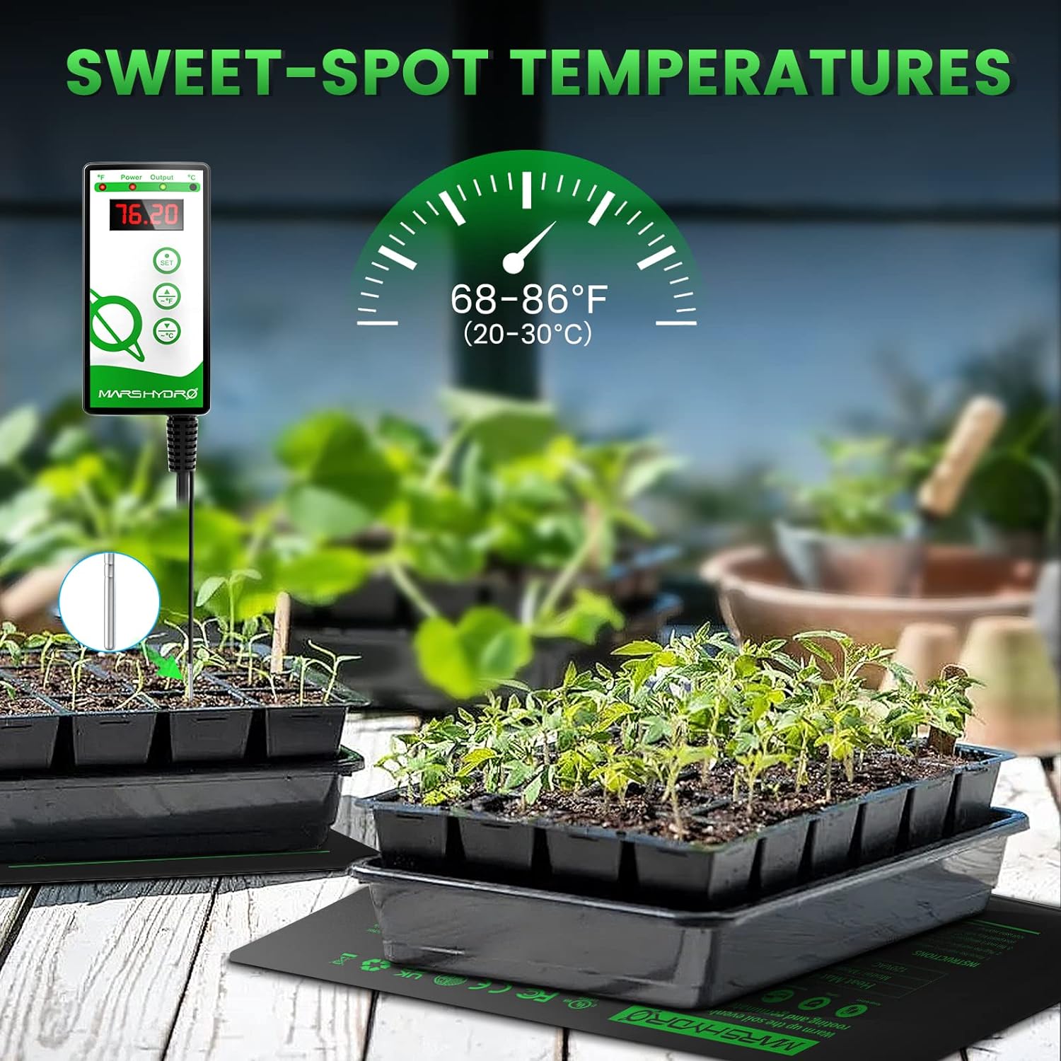 Mars Hydro Seedling Heat Mat Digital Thermostat Combo 10''x20.75''