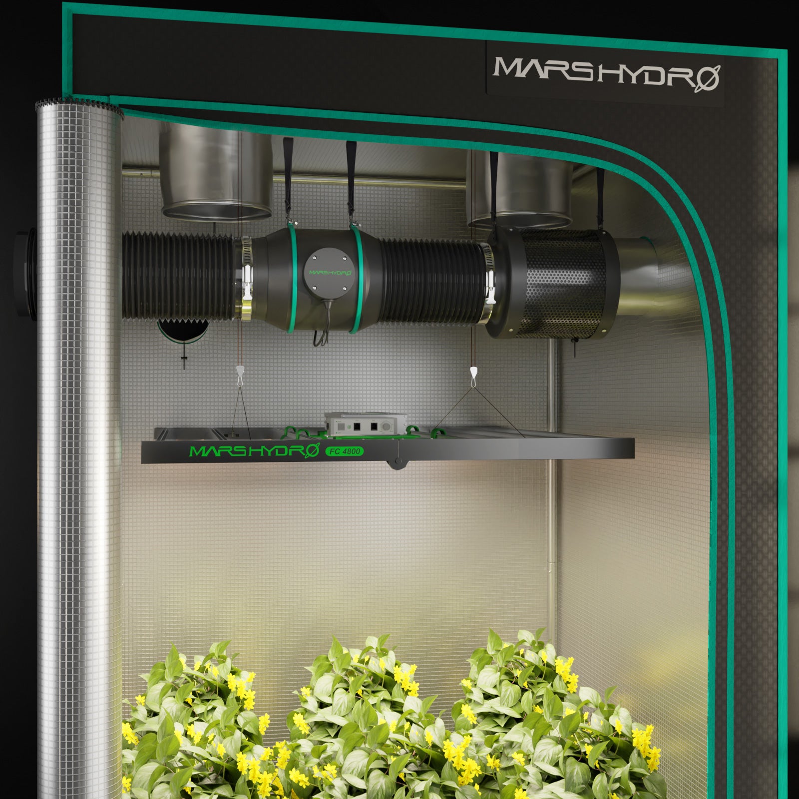Mars Hydro 6″ (150mm) Inline Duct Fan with Thermostat Controller