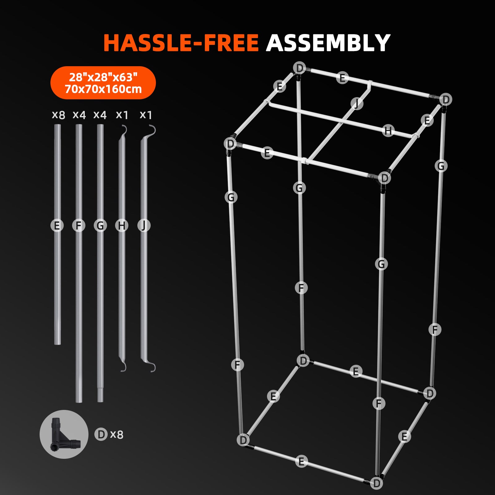 Spider Farmer® 2.3’x2.3’x5.2′ 70cm x 70cm x 160cm Indoor Grow Tent 1680D Hydroponic Plant Room for Optimal Plant Growth & Climate Control