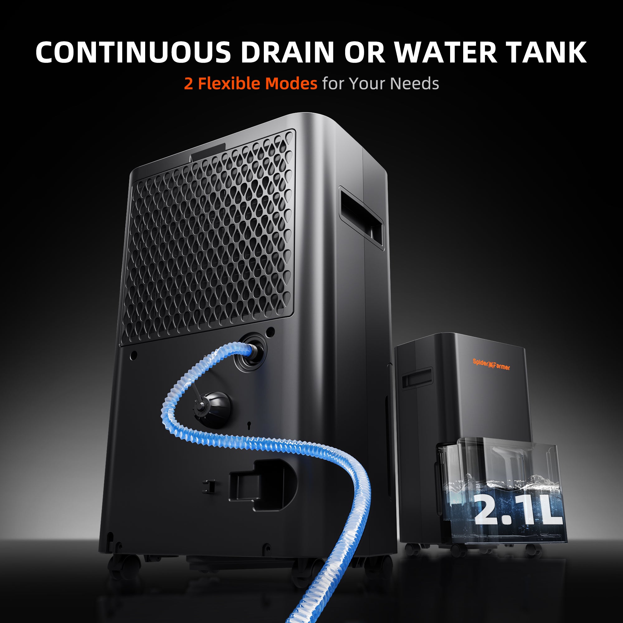 Spider Farmer® 32 Pint Dehumidifier – Smart APP Control with RJ12 Cable & Drain Hose