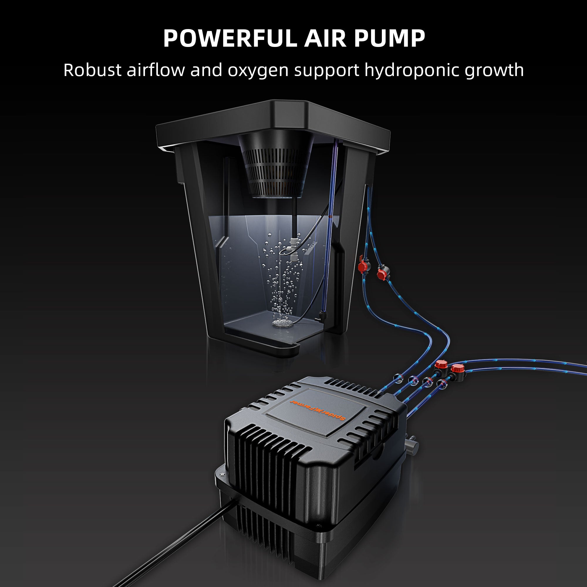 Spider Farmer DWC Hydroponics Grow System with Top Drip Kit 7 Gallon Deep Water Culture with 15W Air Pump 4 Buckets