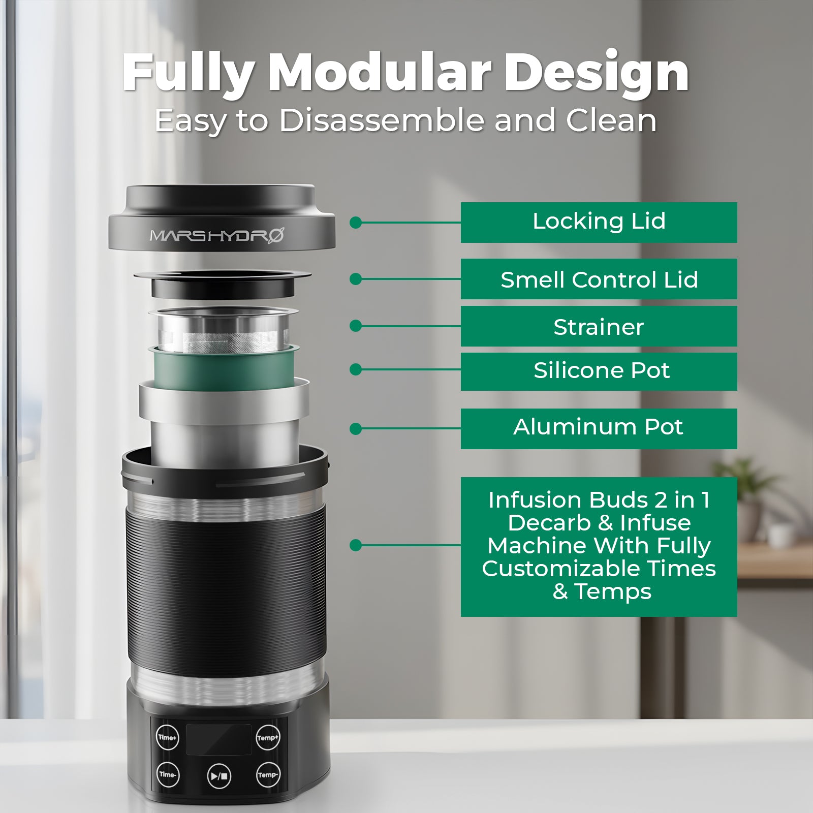 Mars Hydro New Odorless Quiet Herbal Decarboxylator & Infuser – Perfect for Butter, Oil, and Tinctures(Preorder Apr.15)