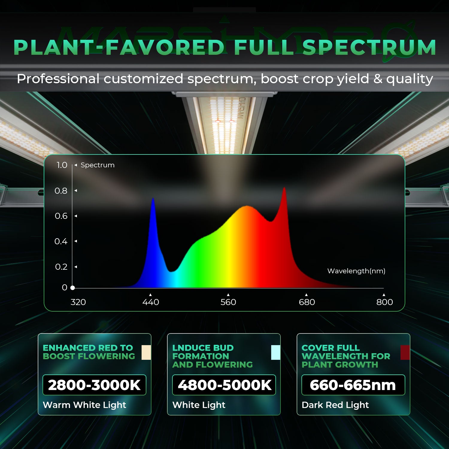 Mars Hydro FC-E3000 LED Grow Light + 3.3'X3.3'(39''X39''X71'') Complete Grow Tent Kits