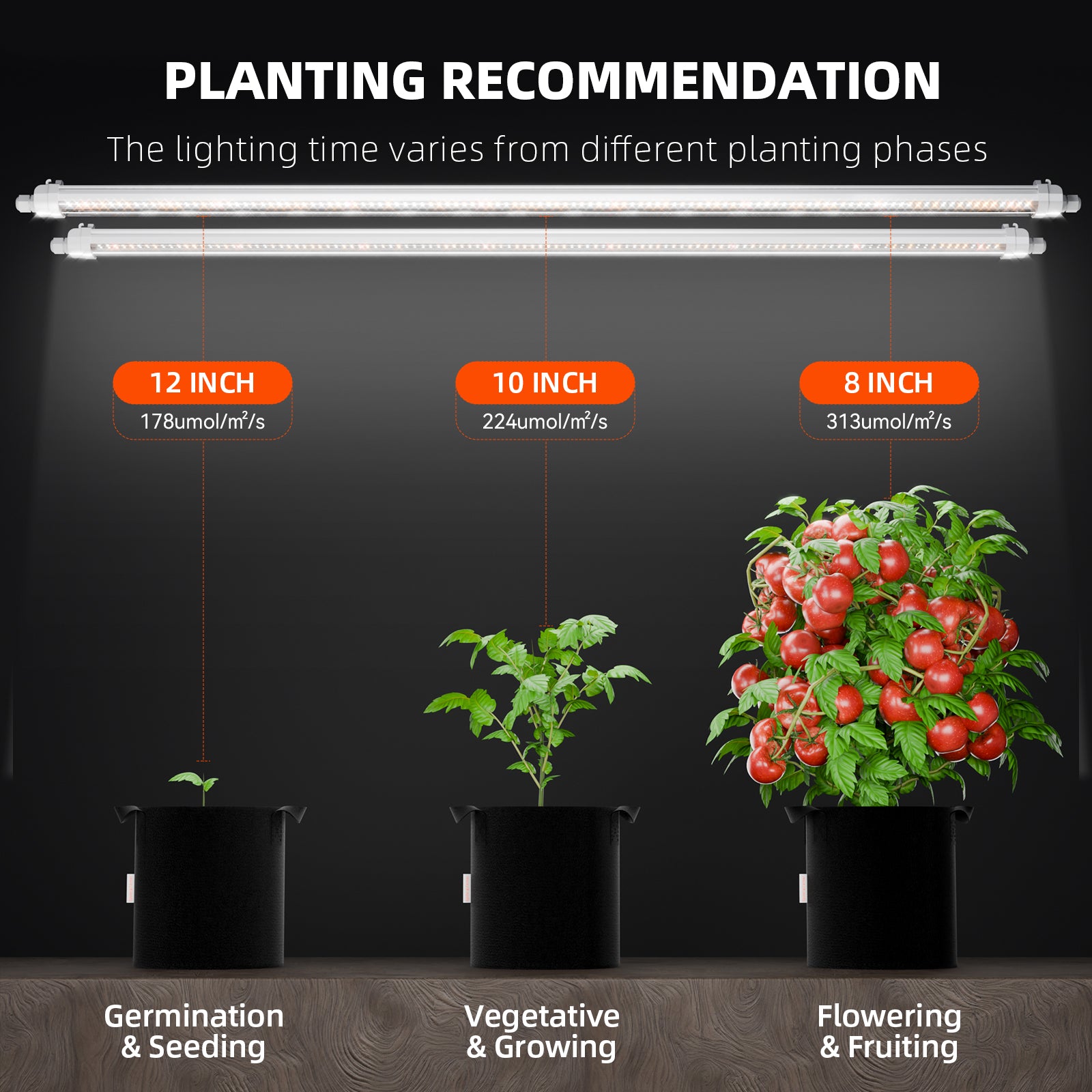 Spider Farmer® Glow80 80W LED Grow Light Bars, Full Spectrum, IP65 Waterproof, Linkable Lamps