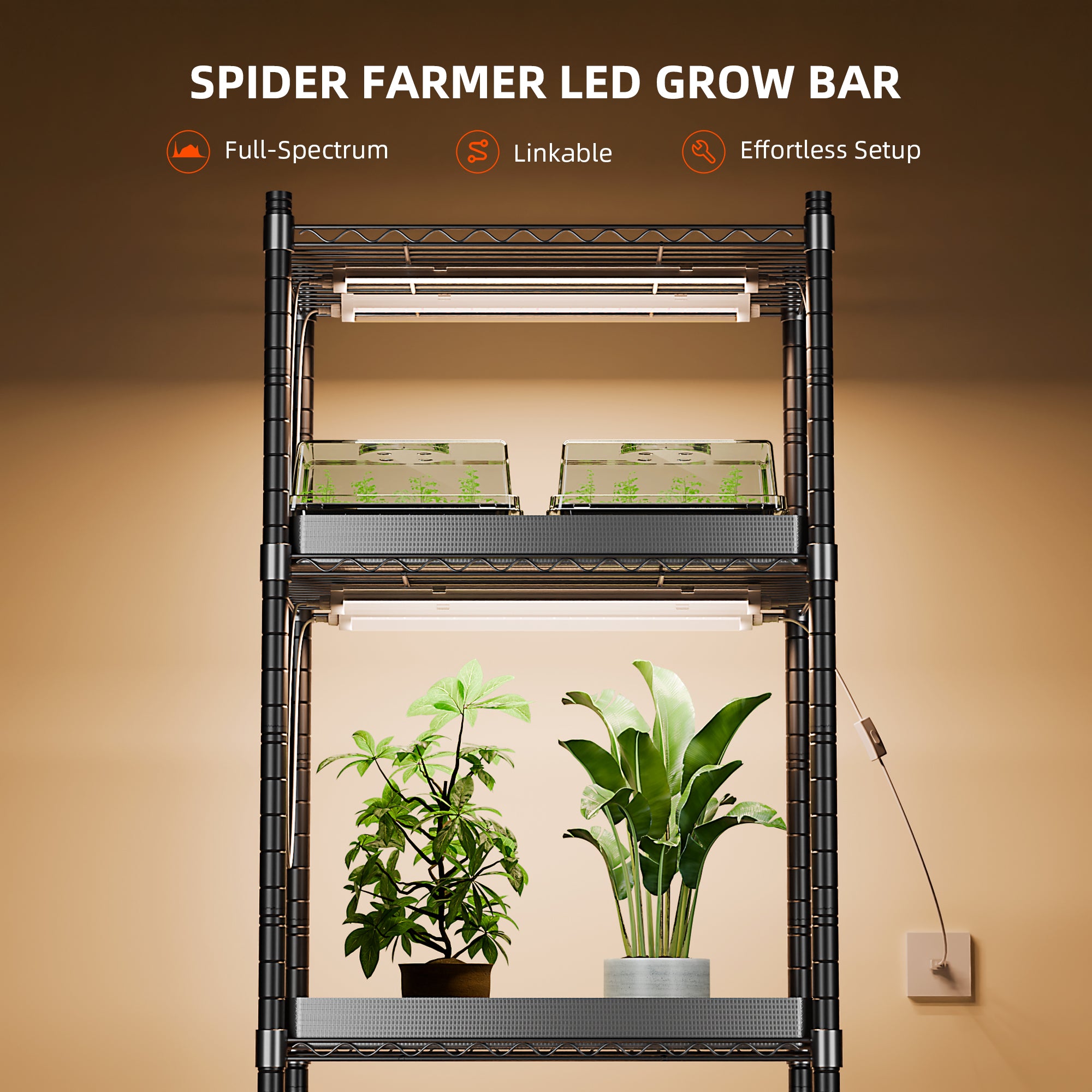 Spider Farmer GlowBar 3FT Full Spectrum LED Grow Light Strips  8 Pack