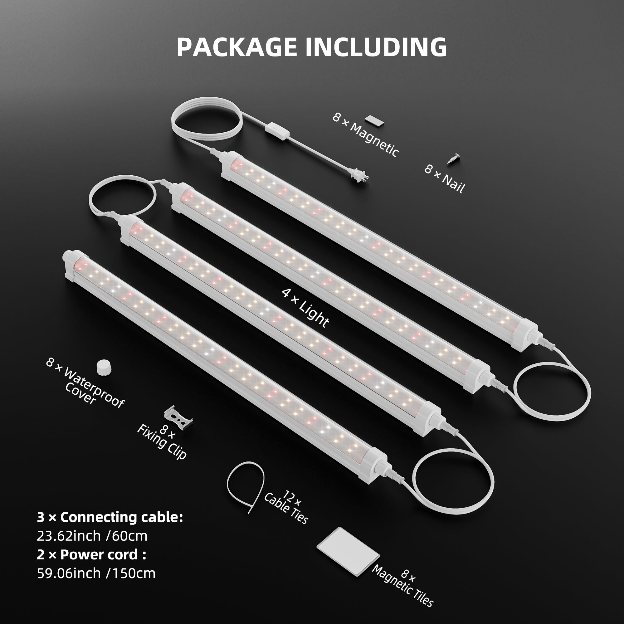 Dimmable | Pro Spider Farmer GlowBar 1FT Full Spectrum LED Grow Light (4 Pack)