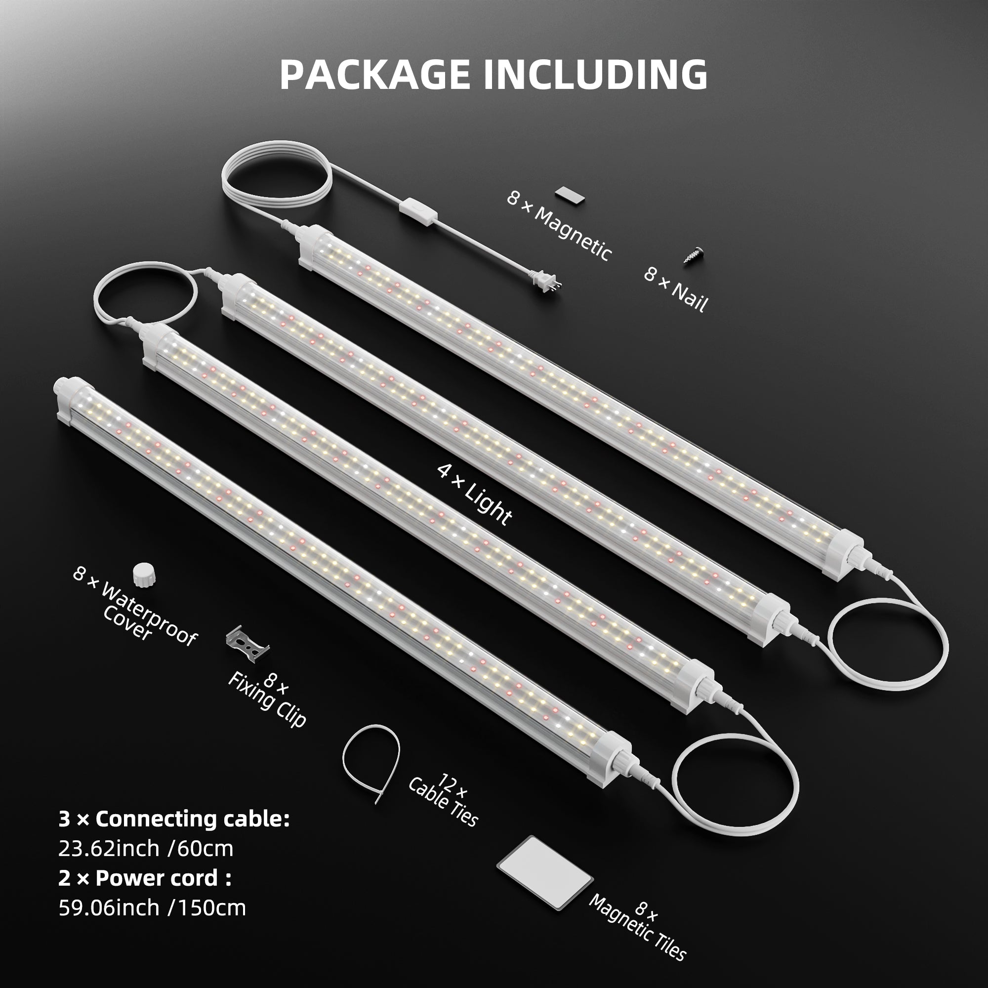 Spider Farmer GlowBar 2FT Full Spectrum LED Grow Light 4 Pack
