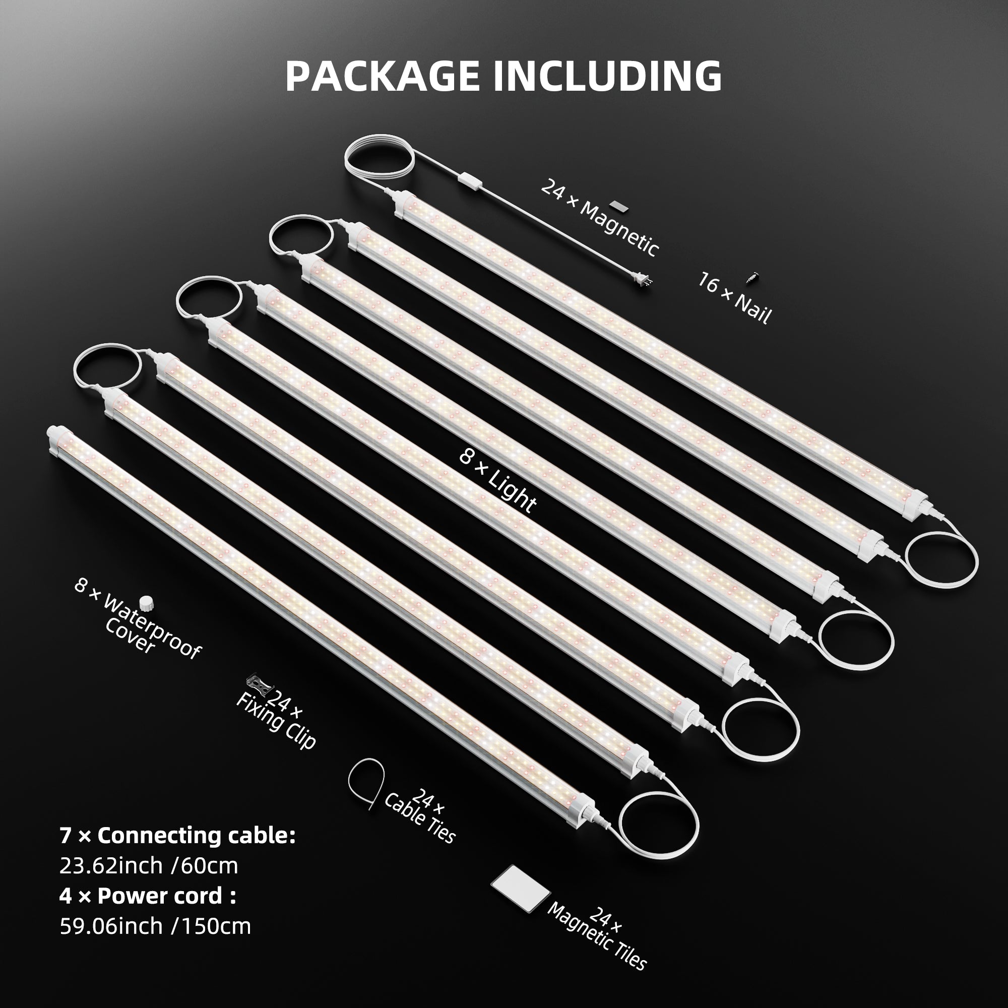 Spider Farmer GlowBar 3FT Full Spectrum LED Grow Light Strips  8 Pack
