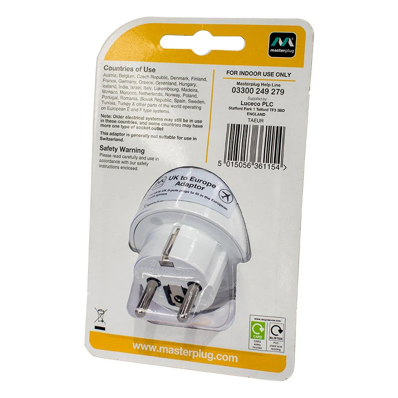UK To Euro Plug Adaptor